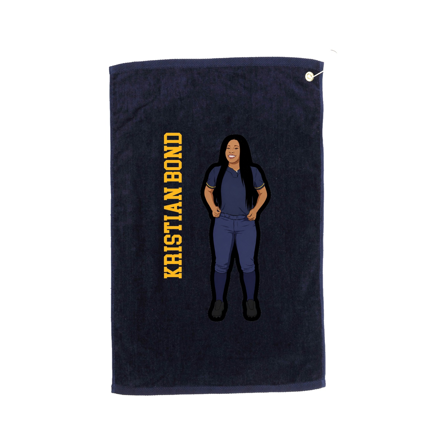 Golf Towel — Name Vertical in Navy