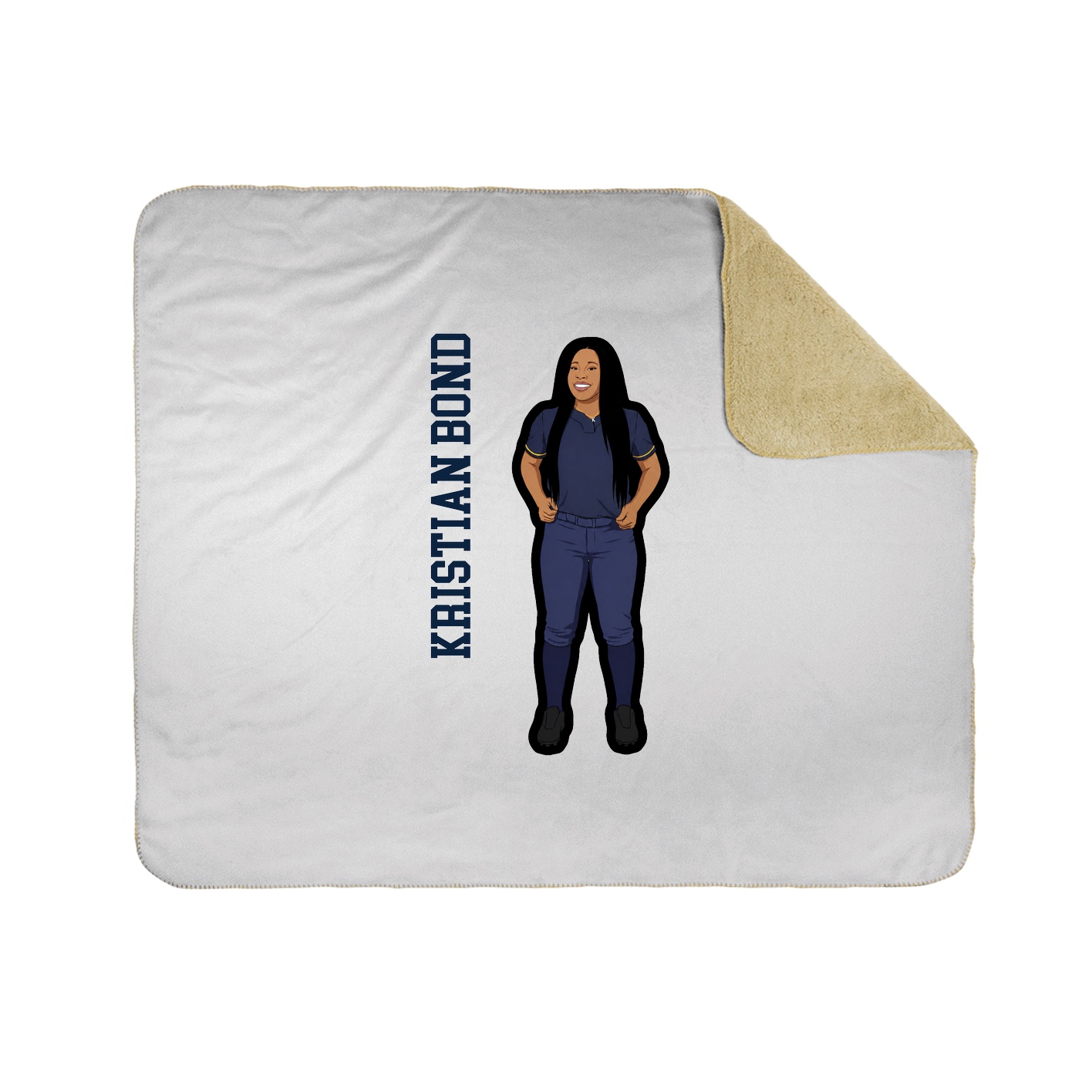 Throw Blanket — Name Vertical in White