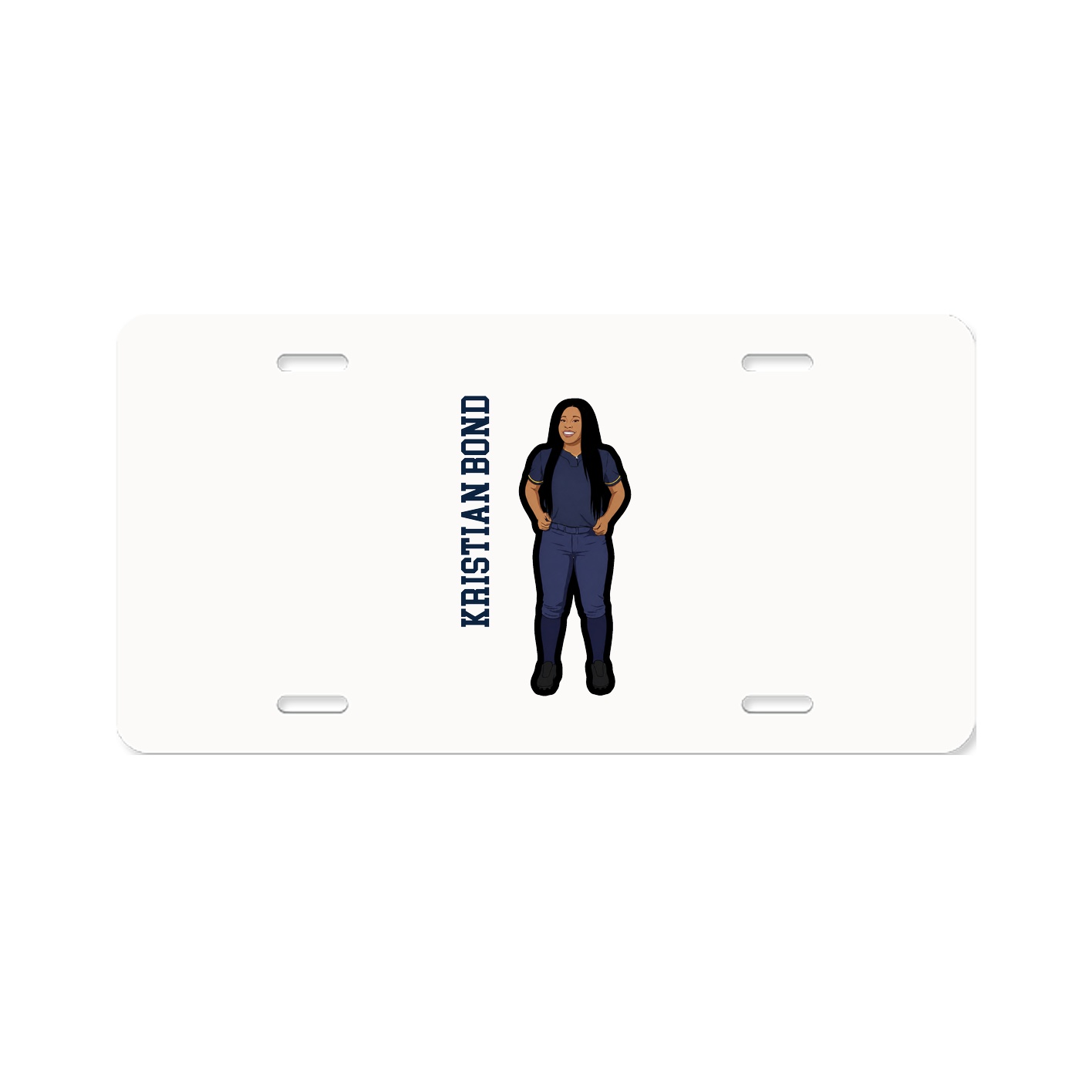 License Plate — Name Vertical in Classic