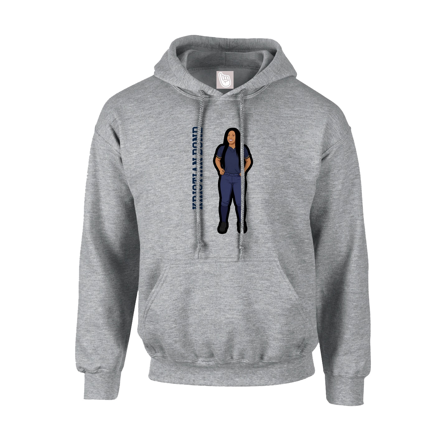 Youth Hoodie — Name Vertical in Grey