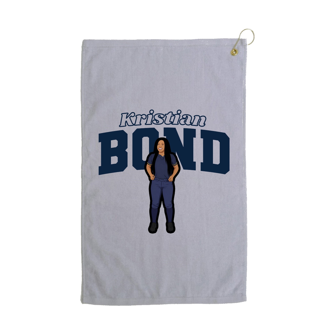 Golf Towel — Name Arch in Grey