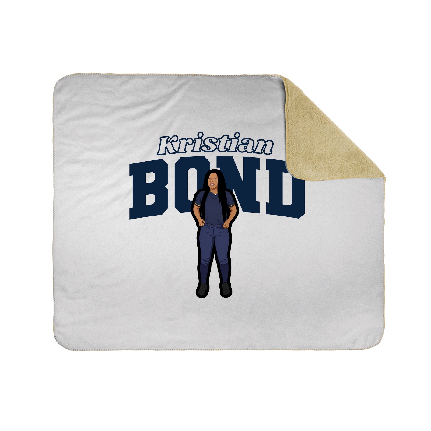 Throw Blanket — Name Arch in White