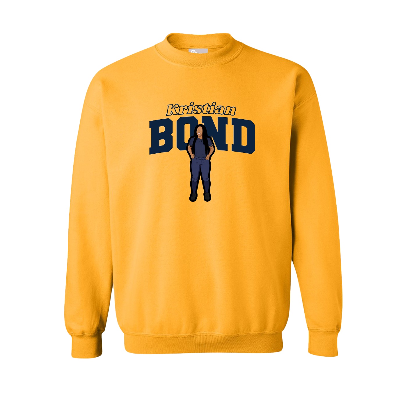 Fleece Crew — Name Arch in Gold