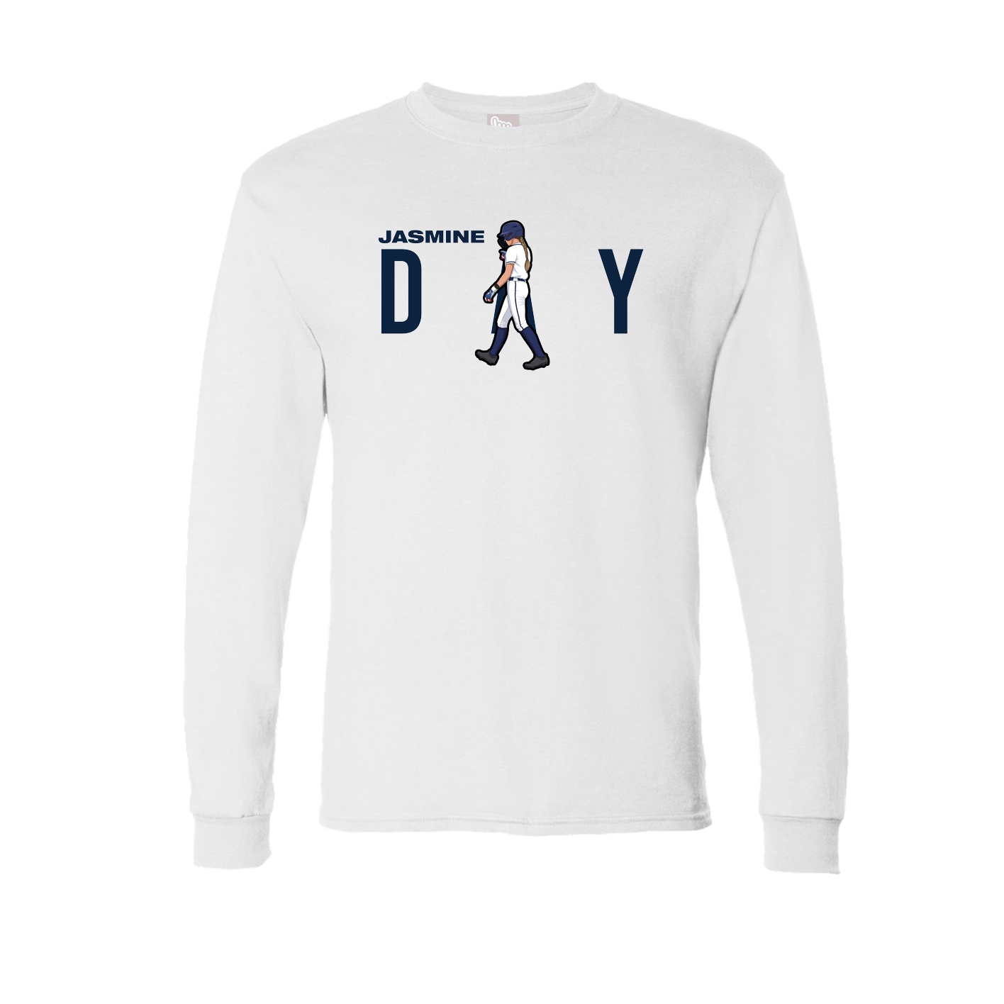 Long Sleeve Tee — Player Name in White