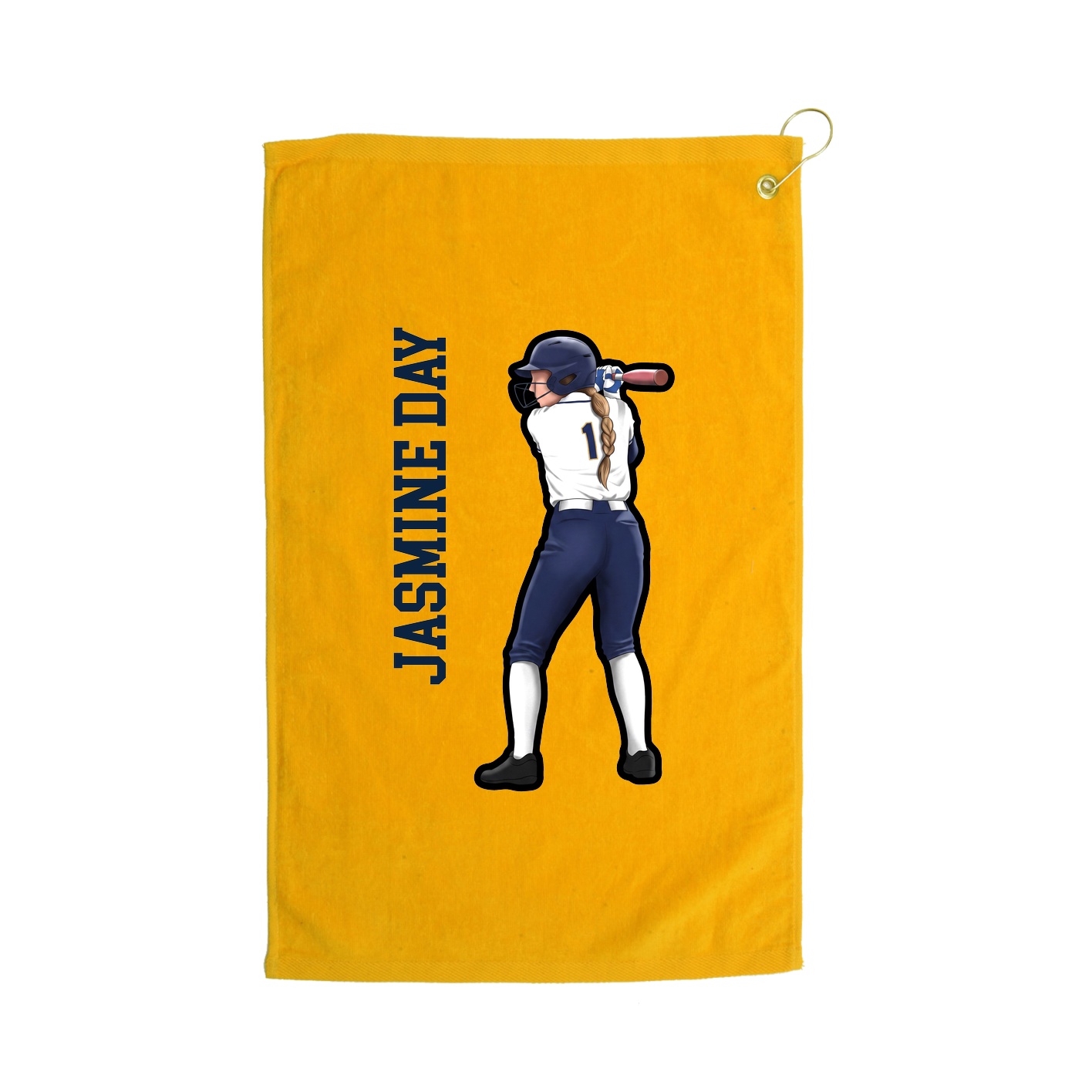 Golf Towel — Name Vertical in Gold