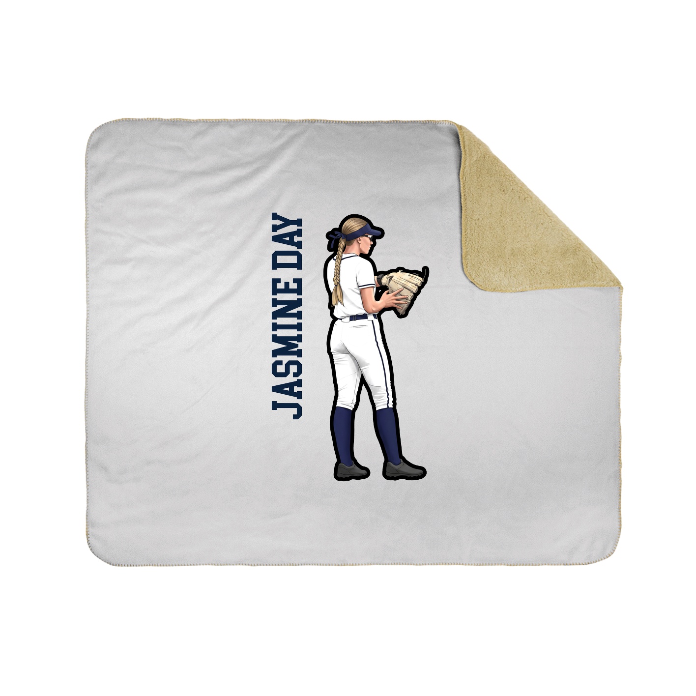 Throw Blanket — Name Vertical in White