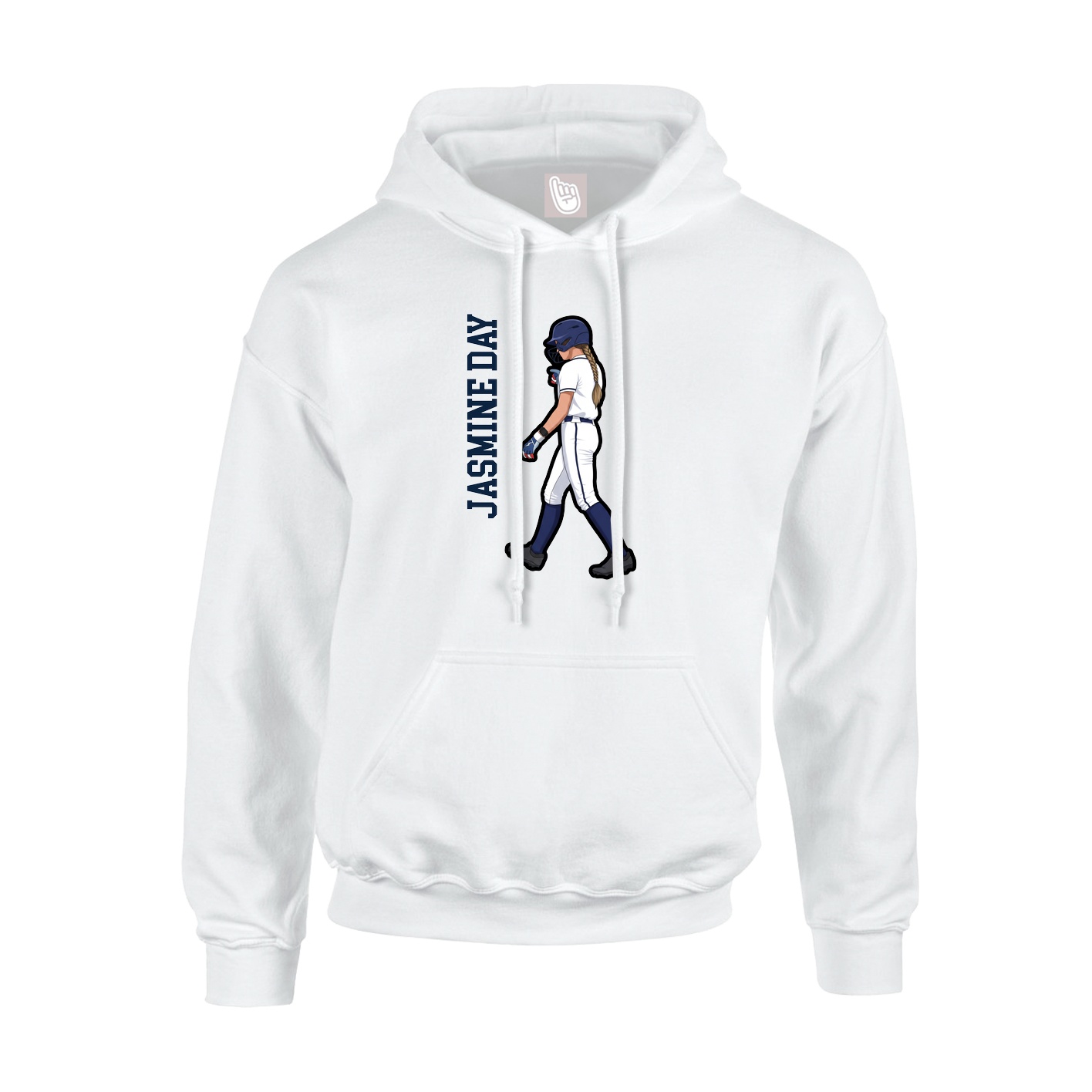Youth Hoodie — Name Vertical in White