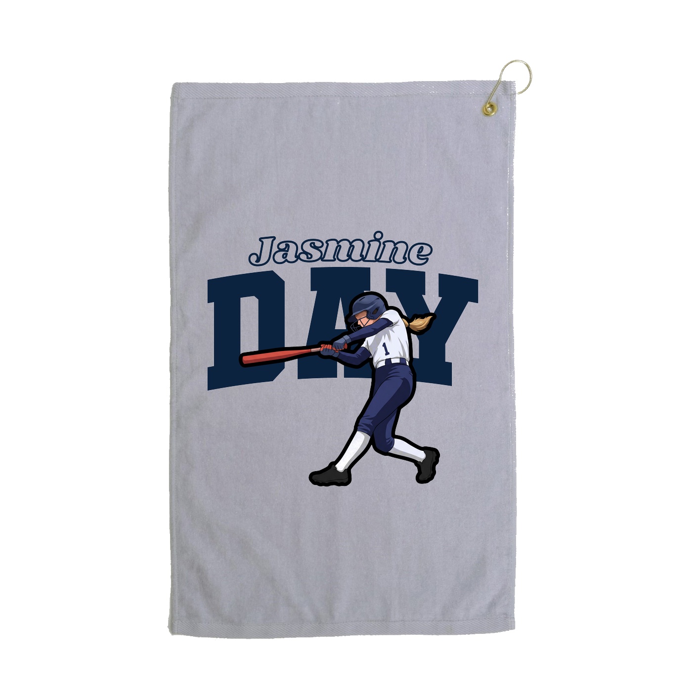 Golf Towel — Name Arch in Grey