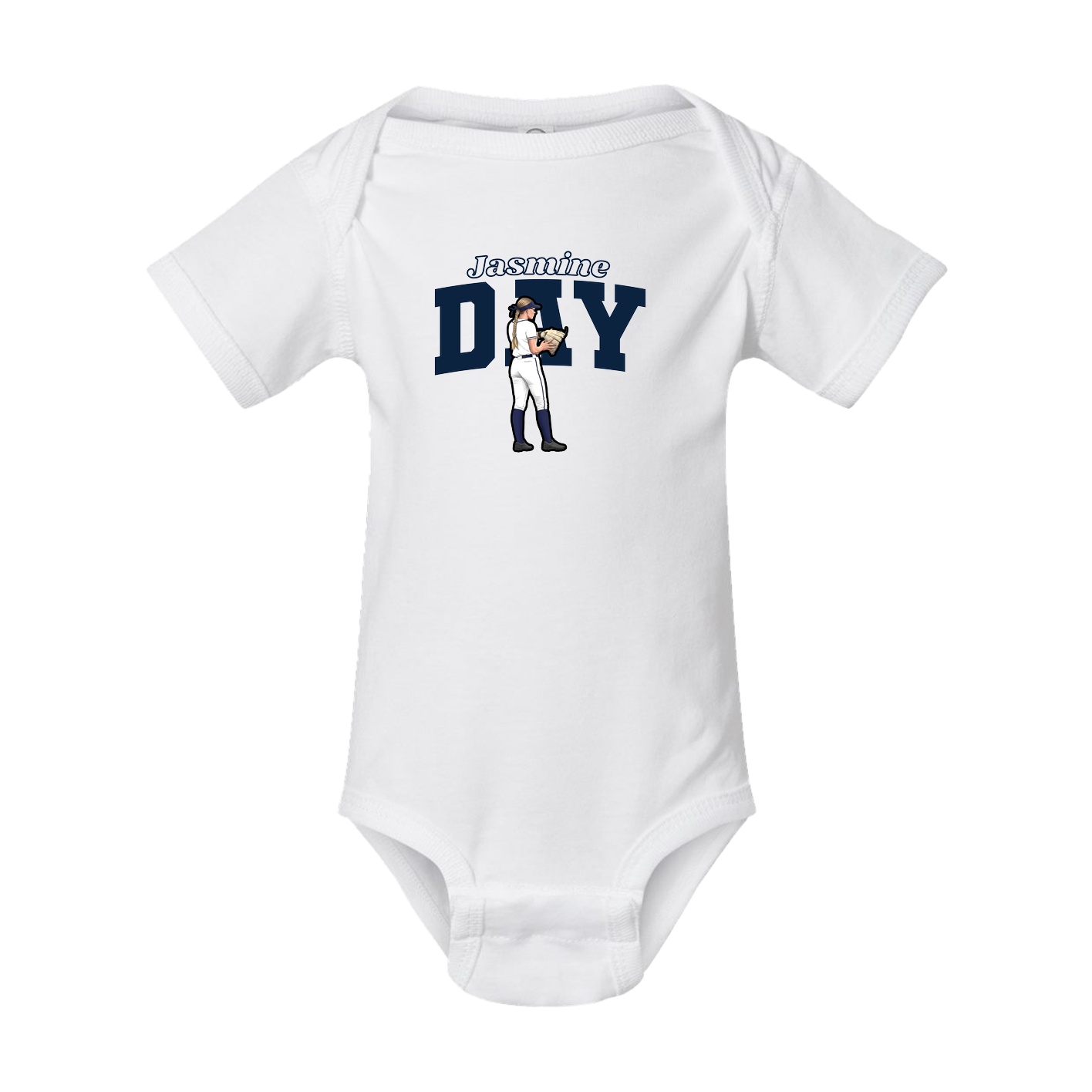 Baby Onesie — Name Arch in White
