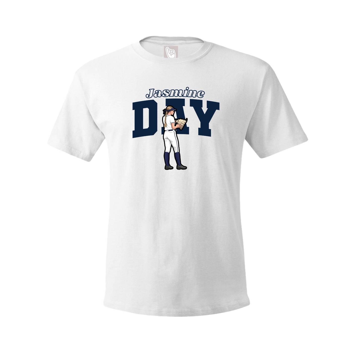 Youth Tee — Name Arch in White