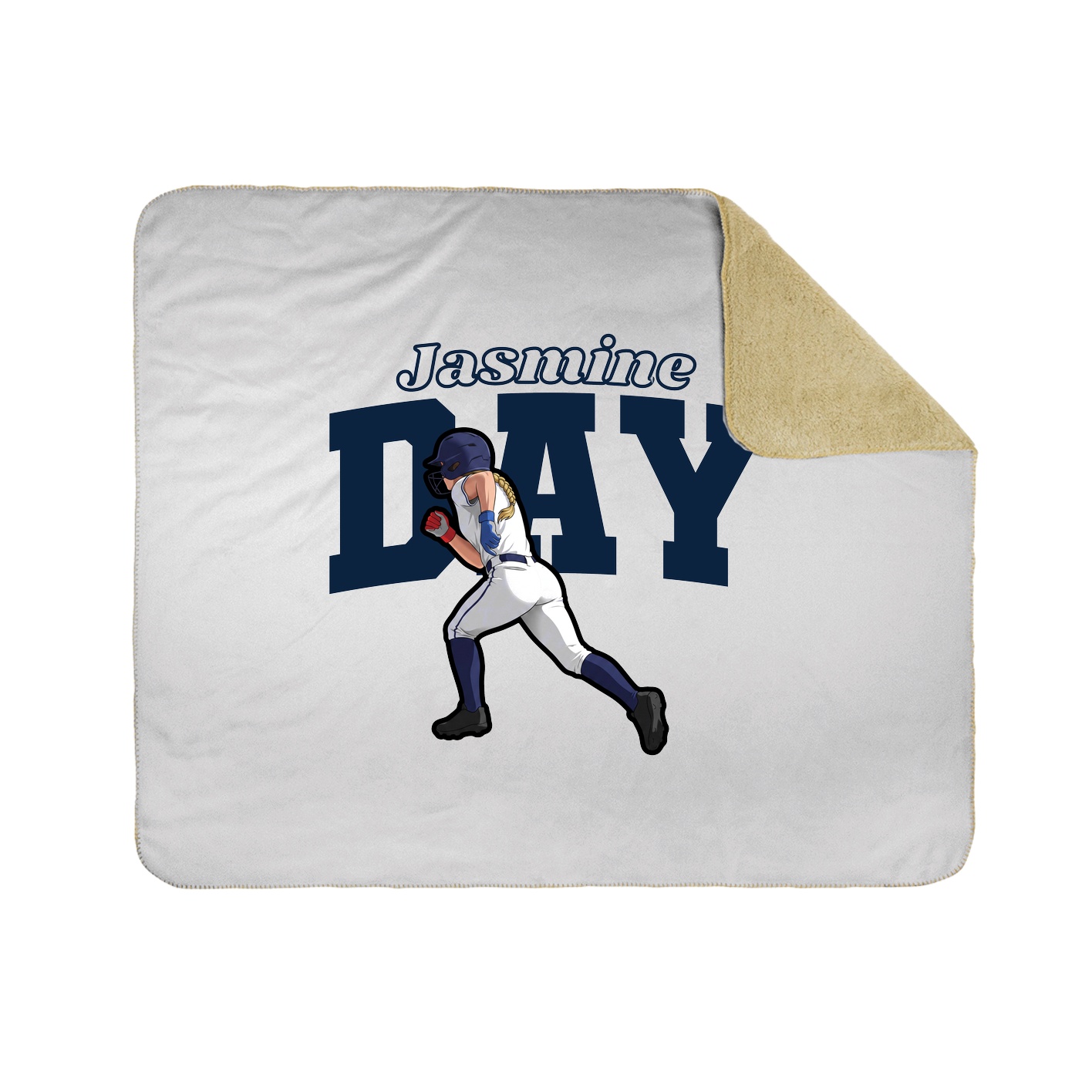 Throw Blanket — Name Arch in White