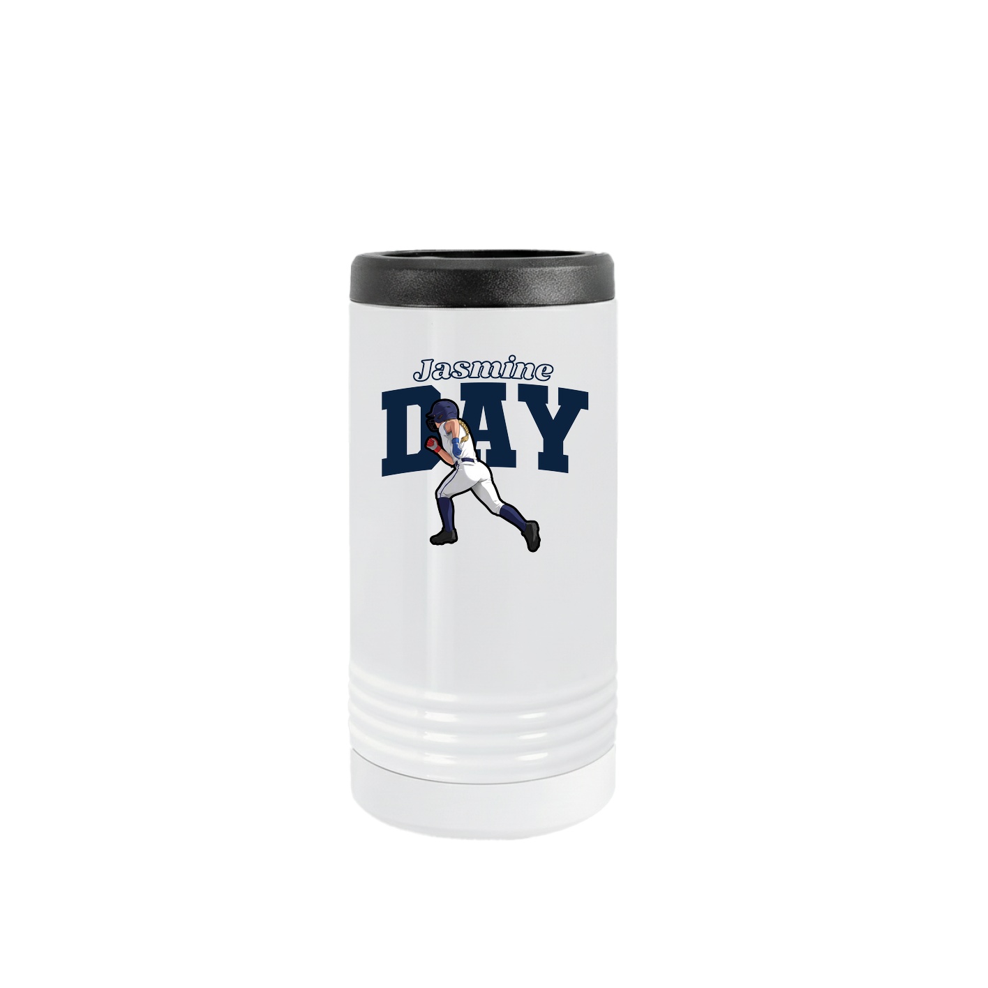 Slim Beverage Holder — Name Arch in White