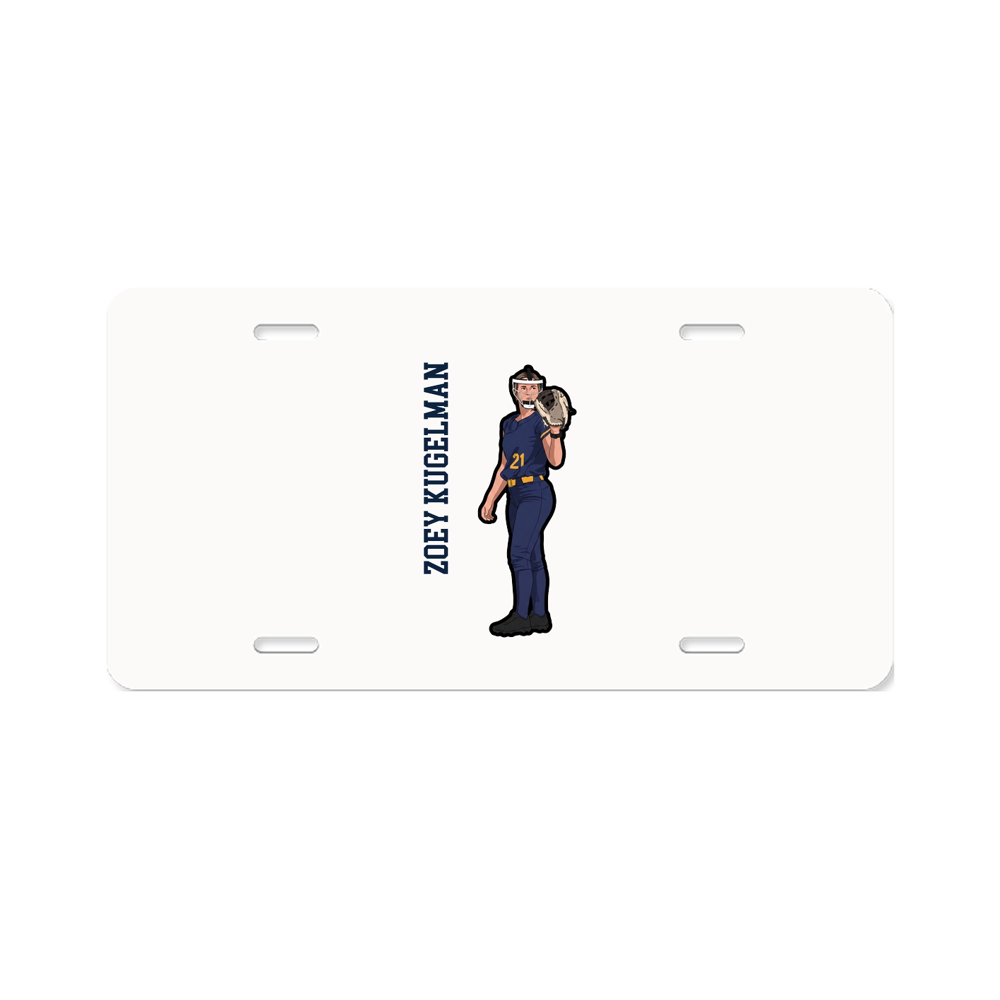 License Plate — Name Vertical in Classic