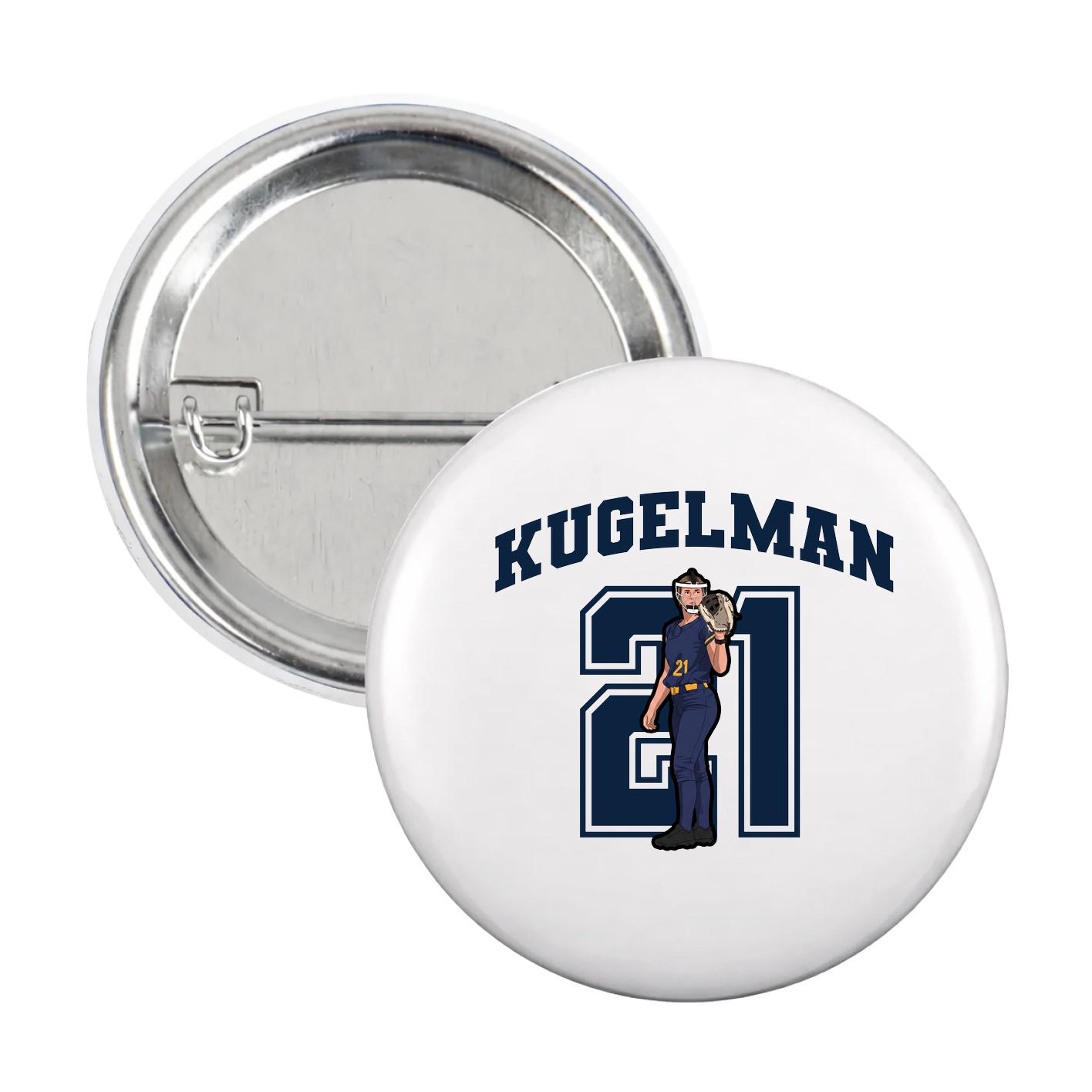 Game Day Button — Number in White