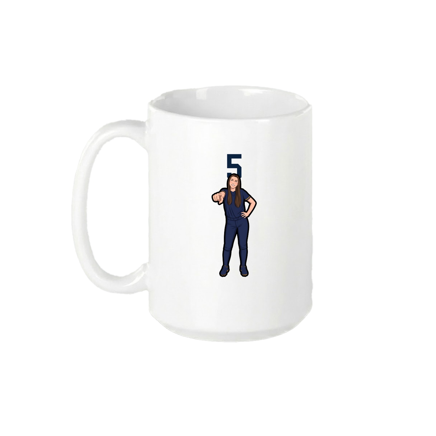 15oz Coffee Mug — Number Top in White