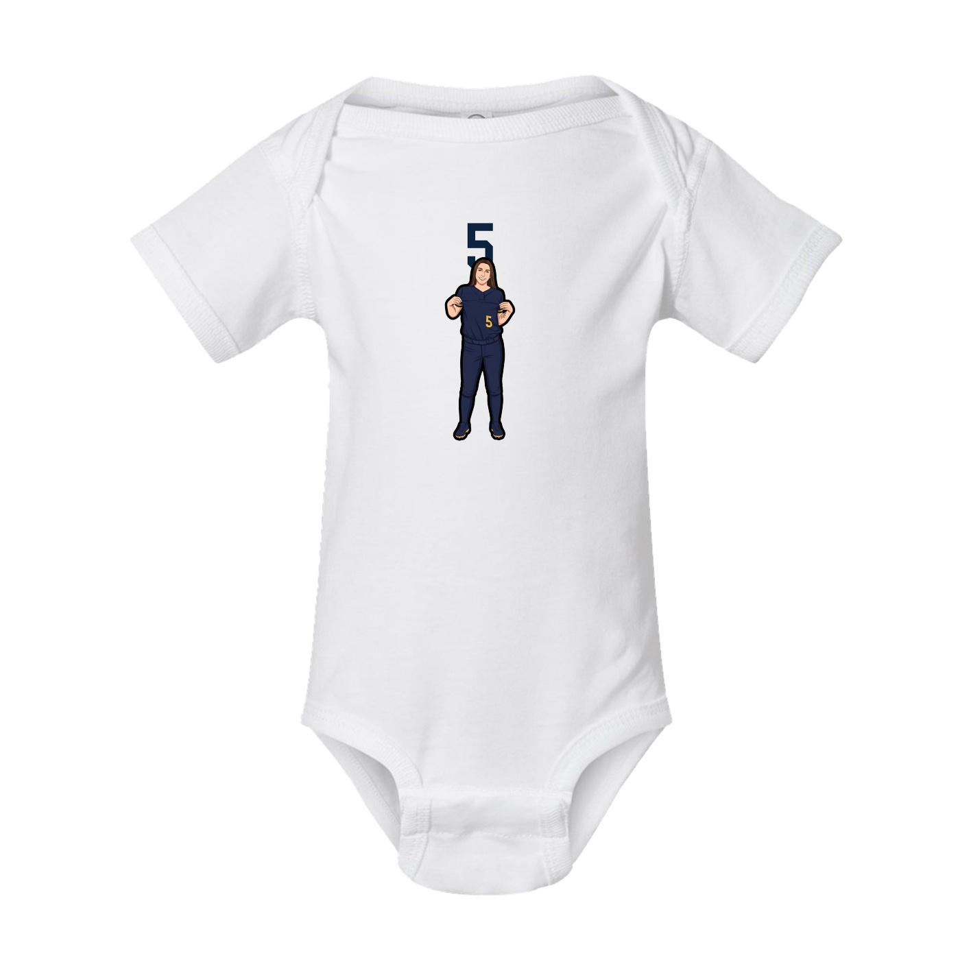 Baby Onesie — Number Top in White