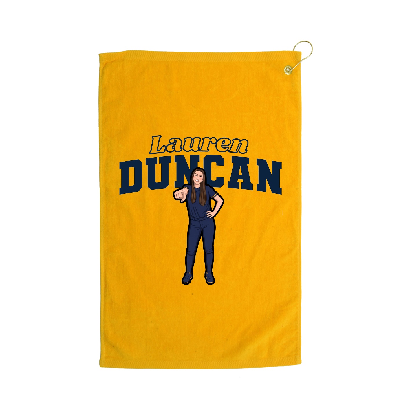 Golf Towel — Name Arch in Gold