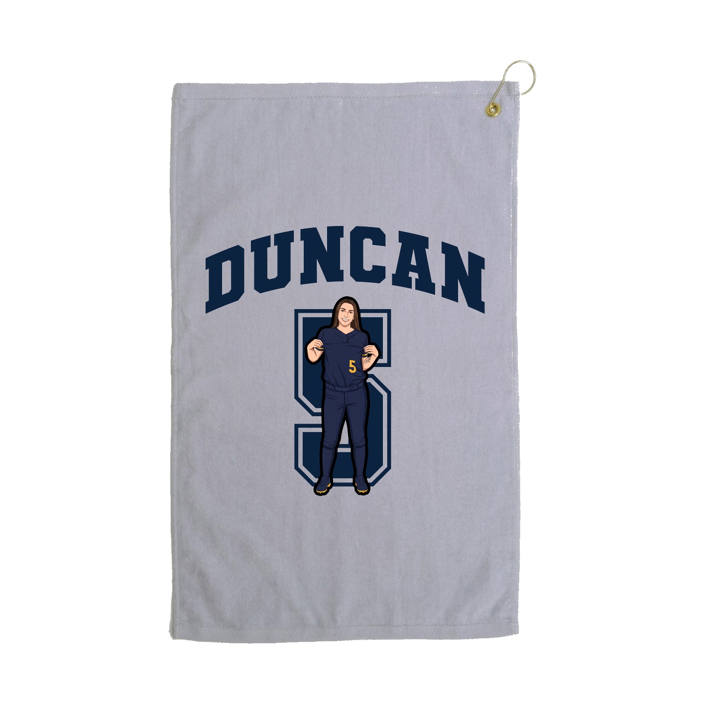 Golf Towel — Number in Grey