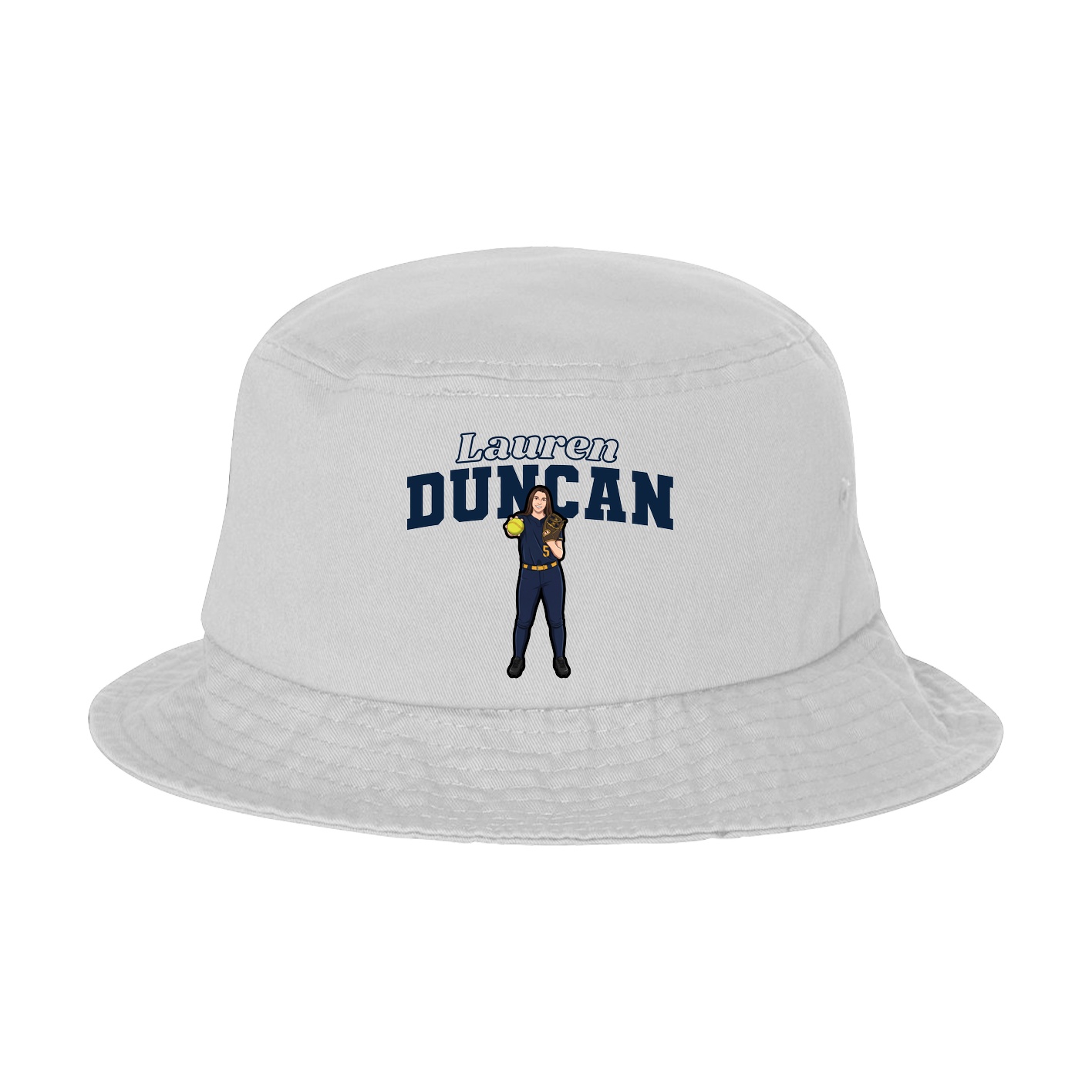 Bucket Cap — Name Arch in White