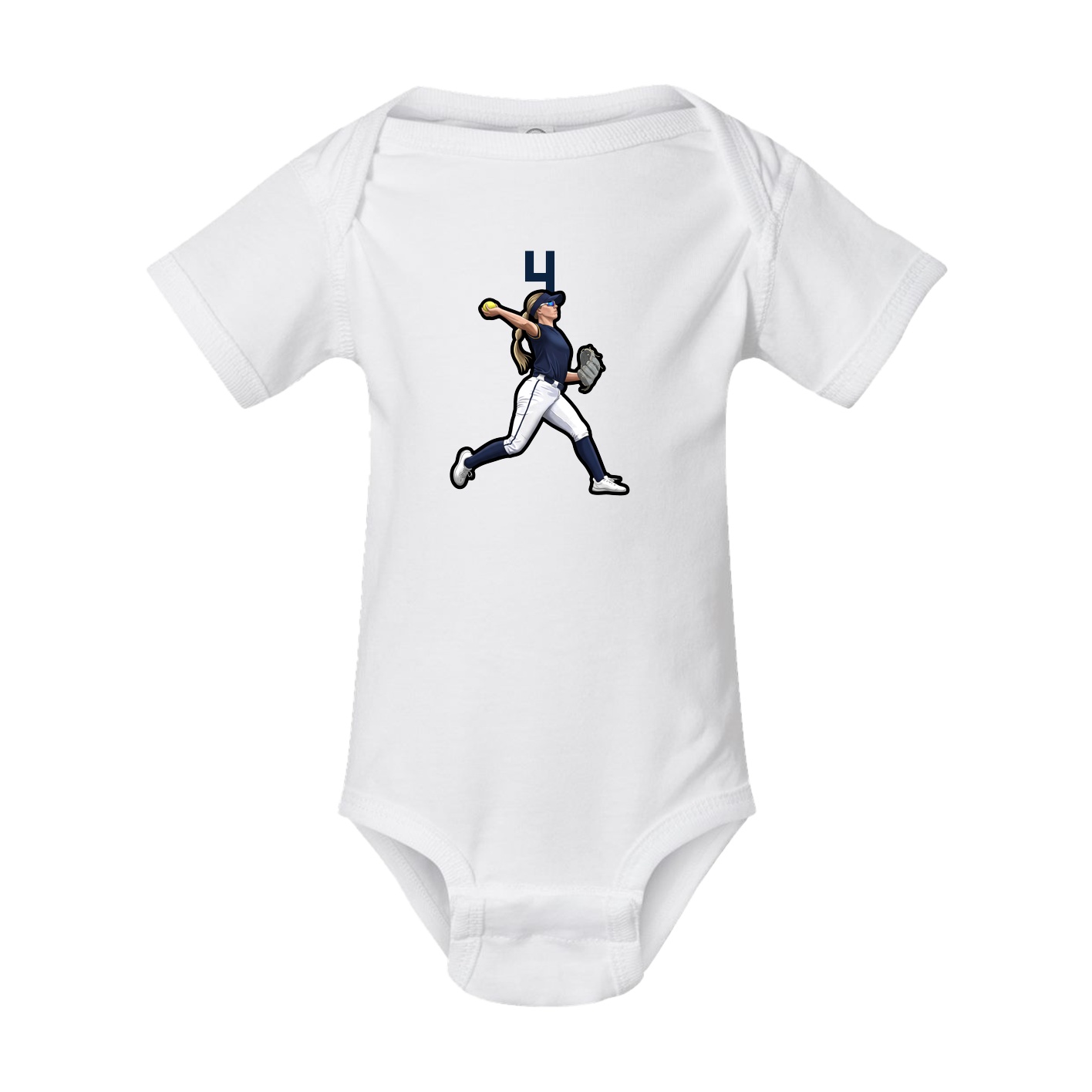 Baby Onesie — Number Top in White