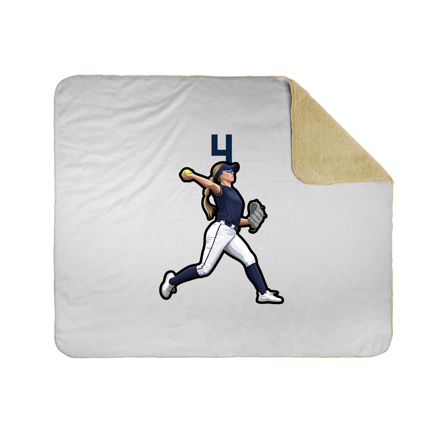 Throw Blanket — Number Top in White