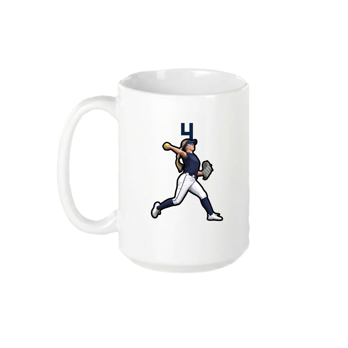 15oz Coffee Mug — Number Top in White