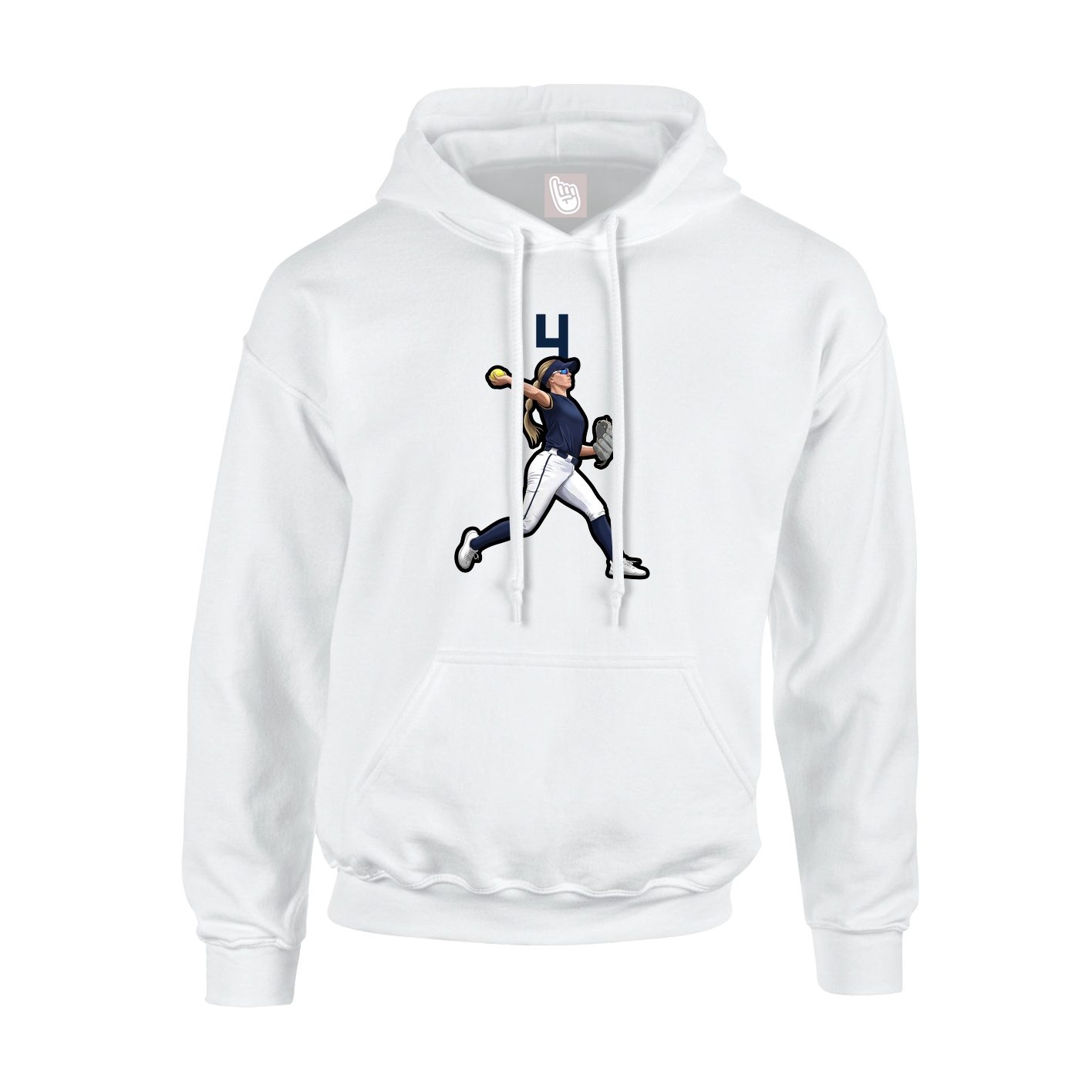 Hoodie — Number Top in White