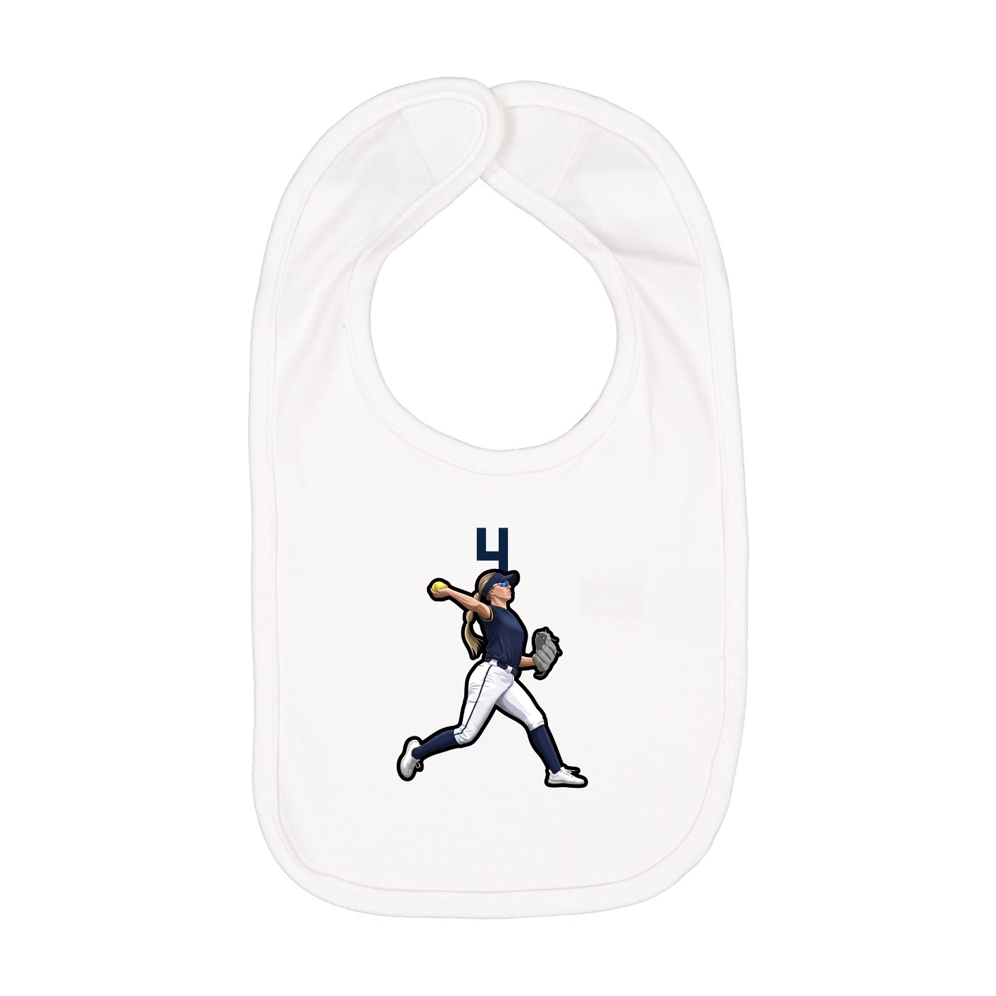 Infant Bib — Number Top in White