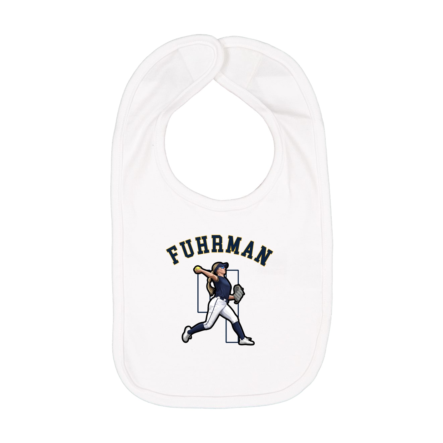 Infant Bib — Shirsey Arch in White