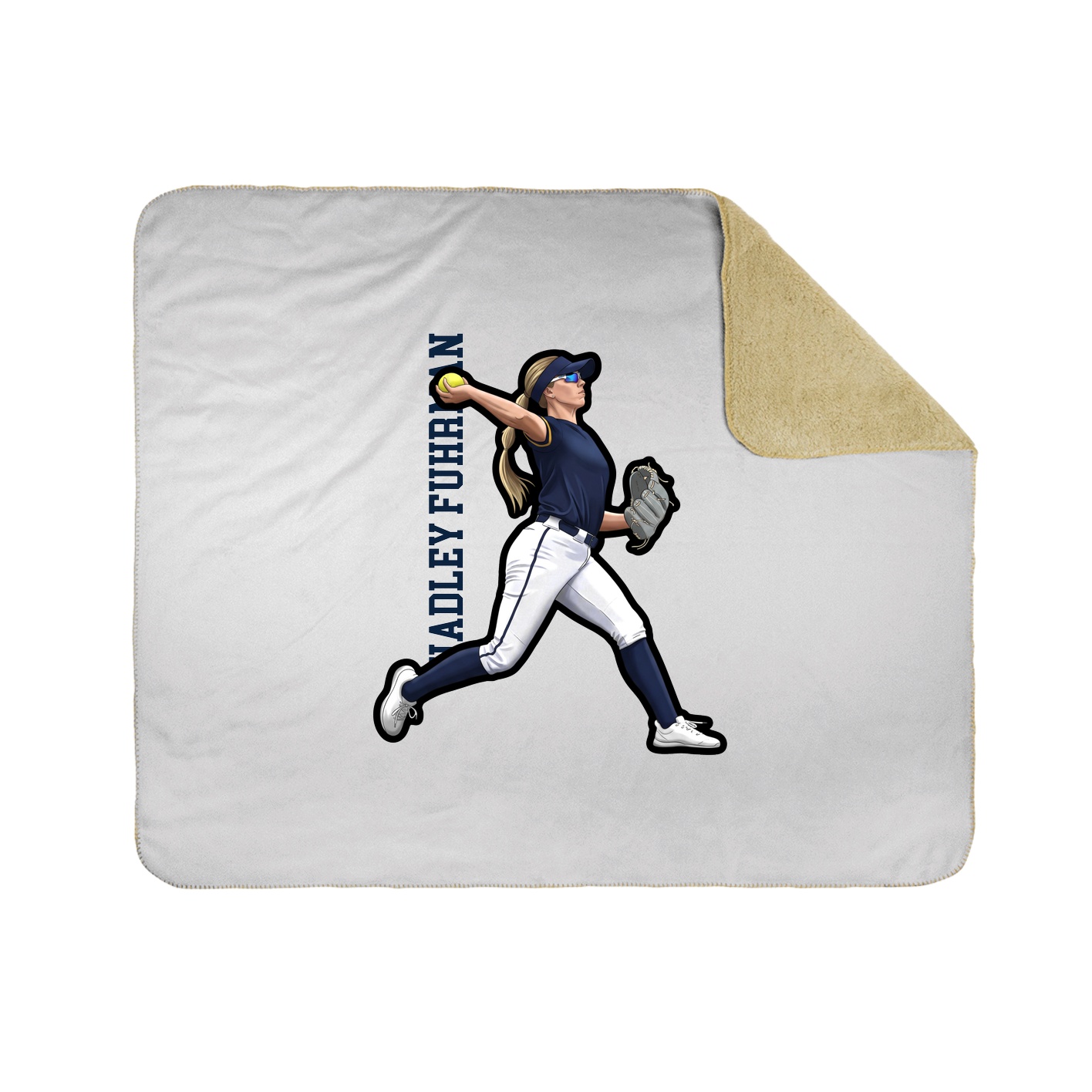 Throw Blanket — Name Vertical in White