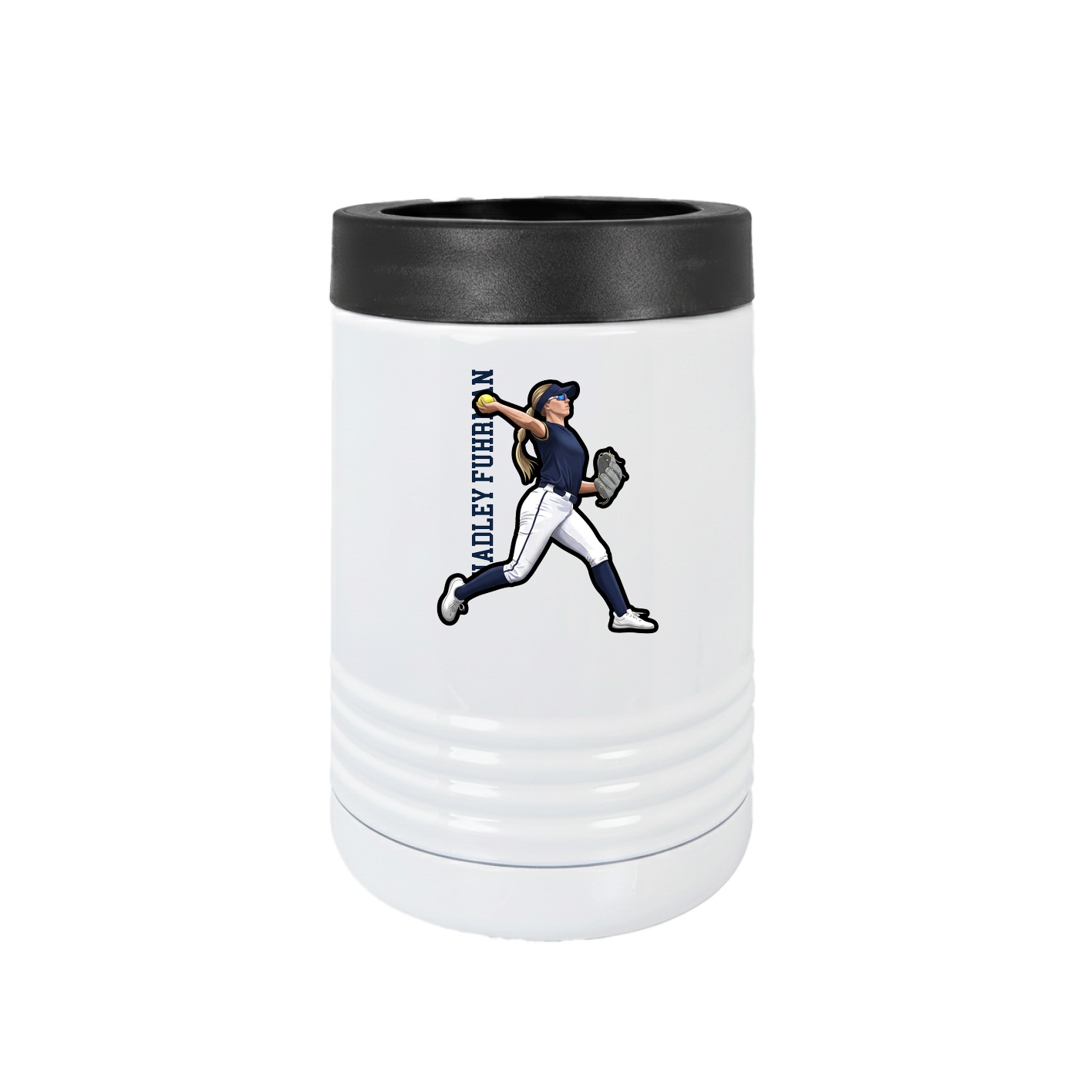 Beverage Holder — Name Vertical in White