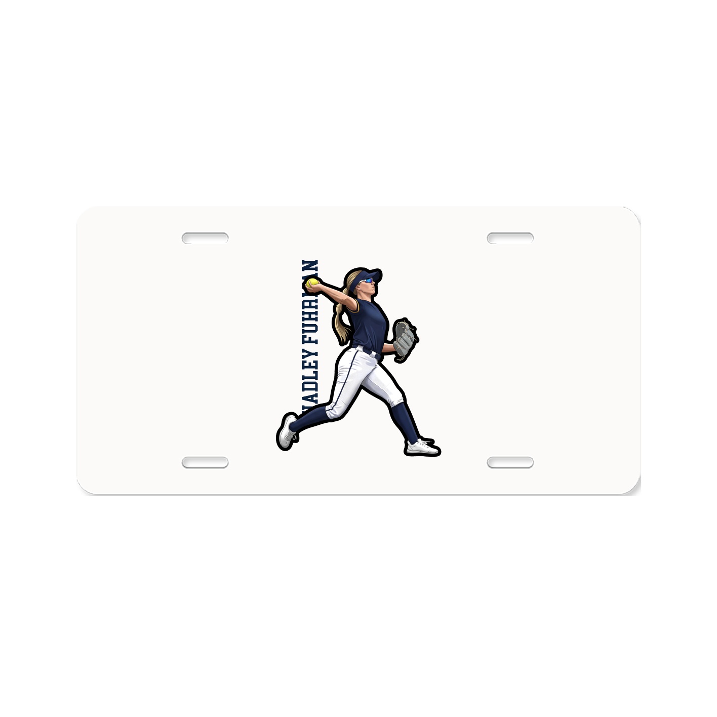License Plate — Name Vertical in Classic