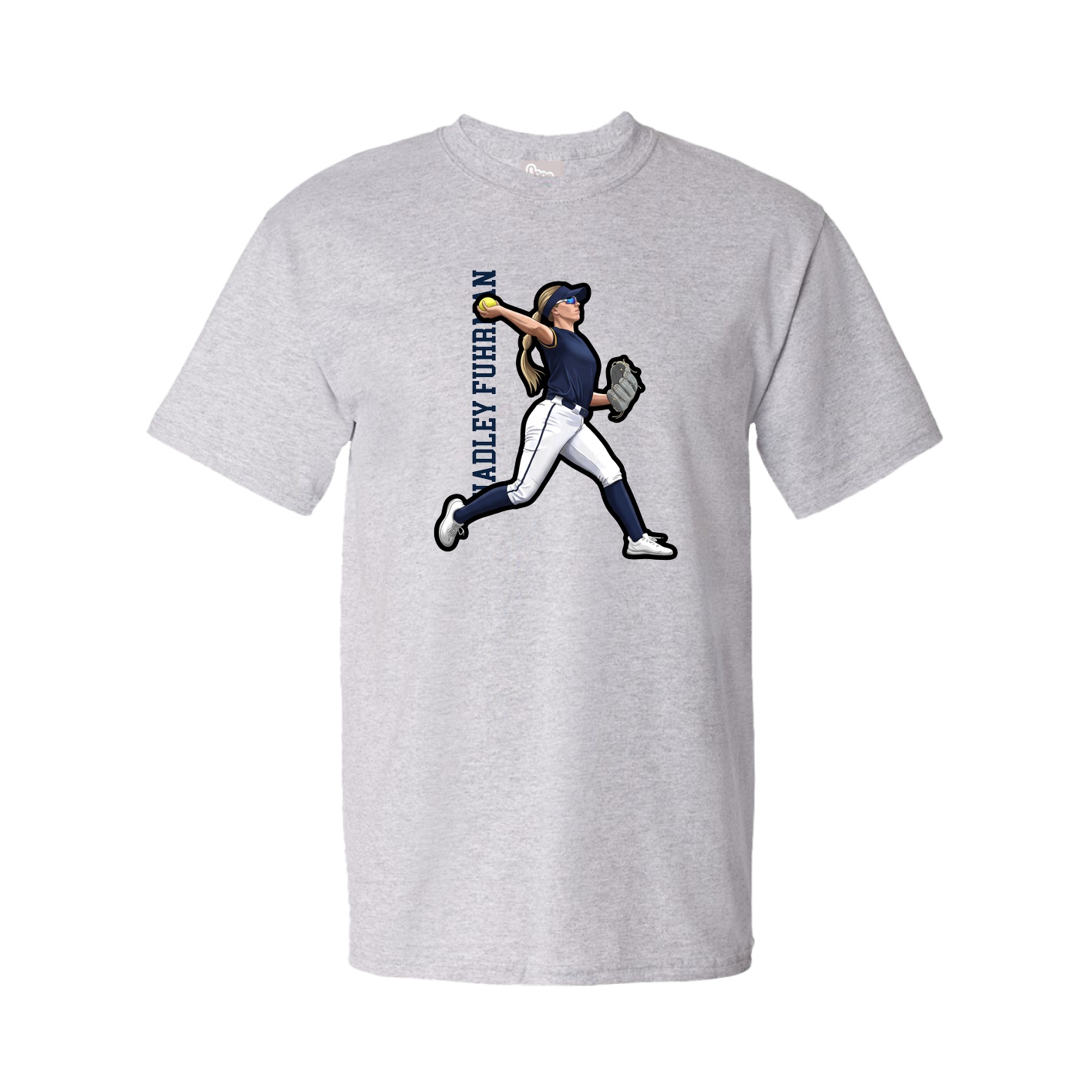 Tee — Name Vertical in Grey