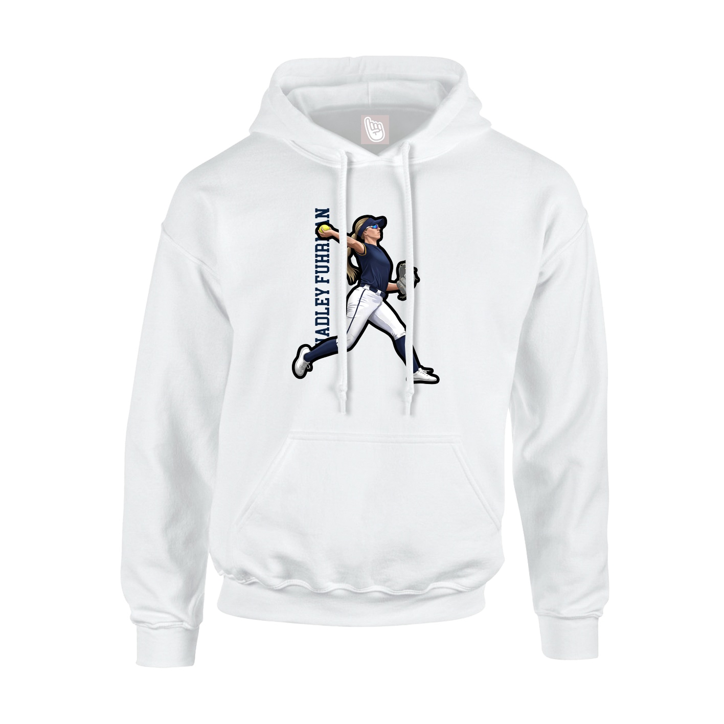 Youth Hoodie — Name Vertical in White