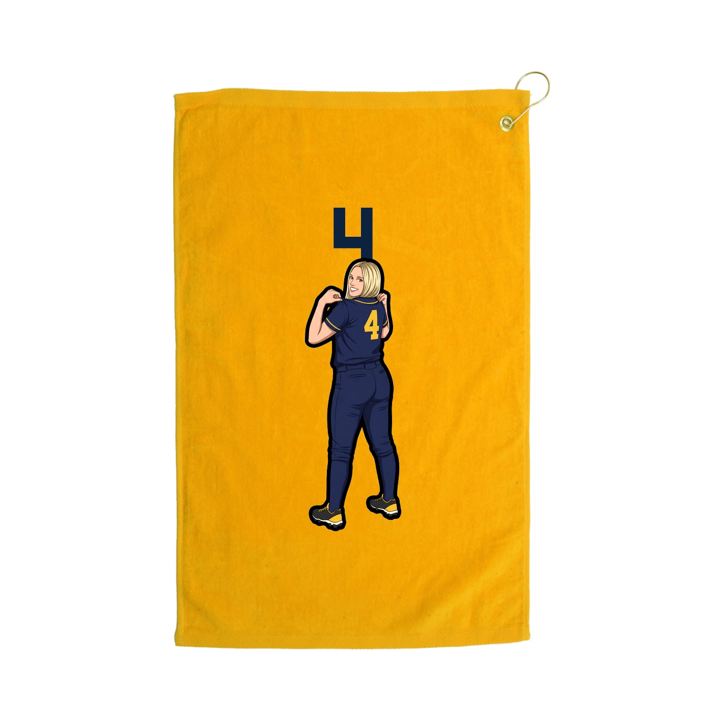 Golf Towel — Number Top in Gold