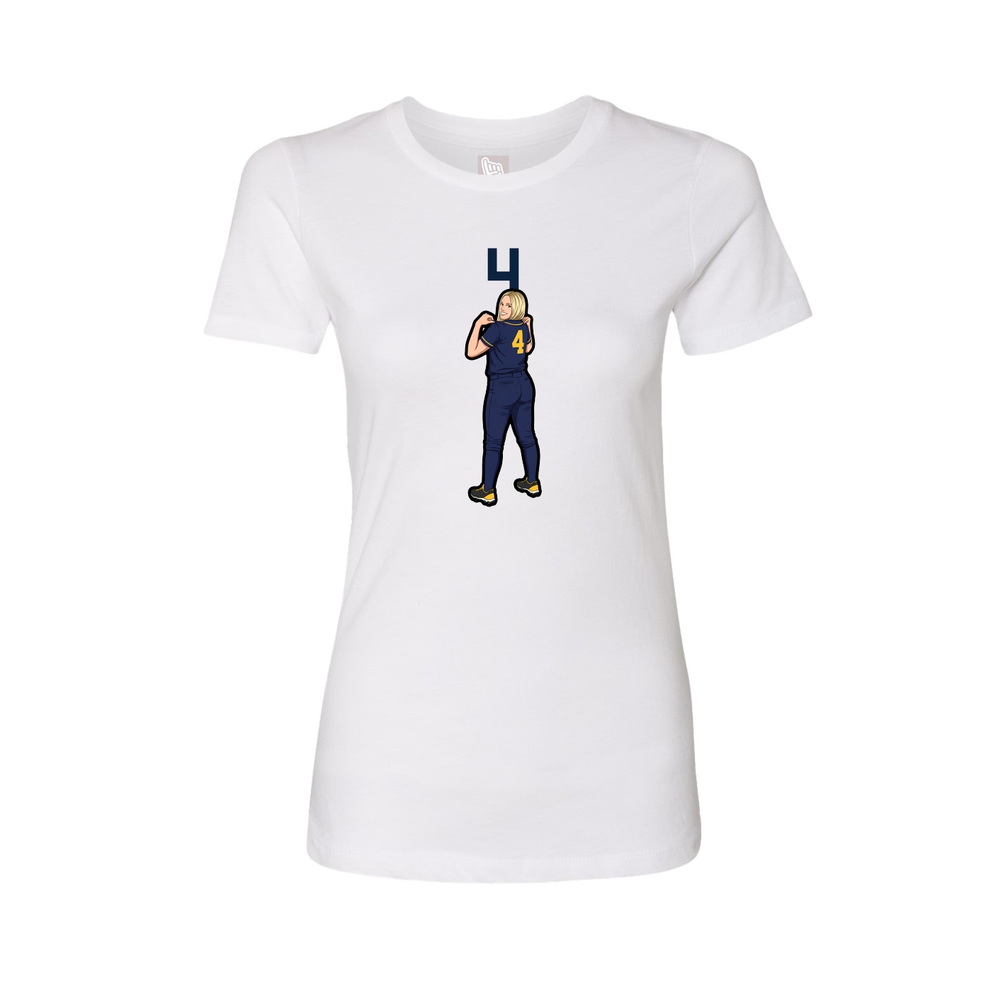 Fitted Women's Tee — Number Top in White