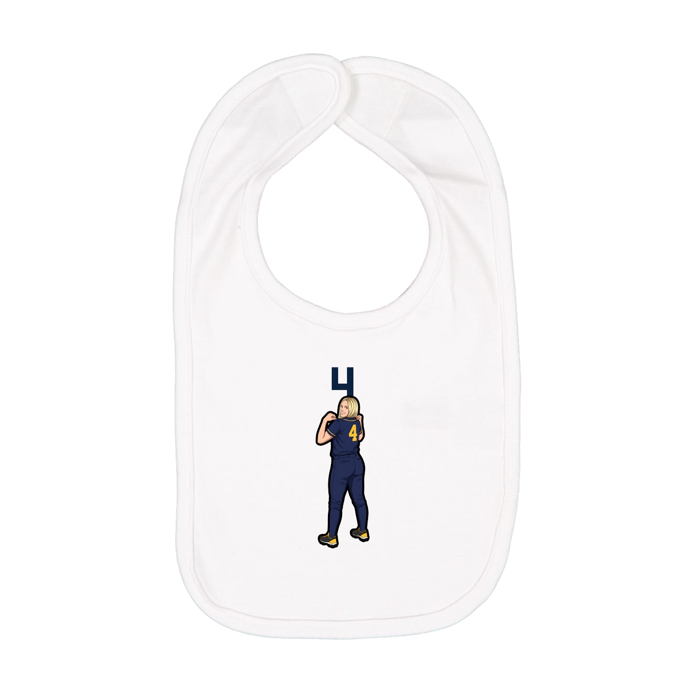 Infant Bib — Number Top in White