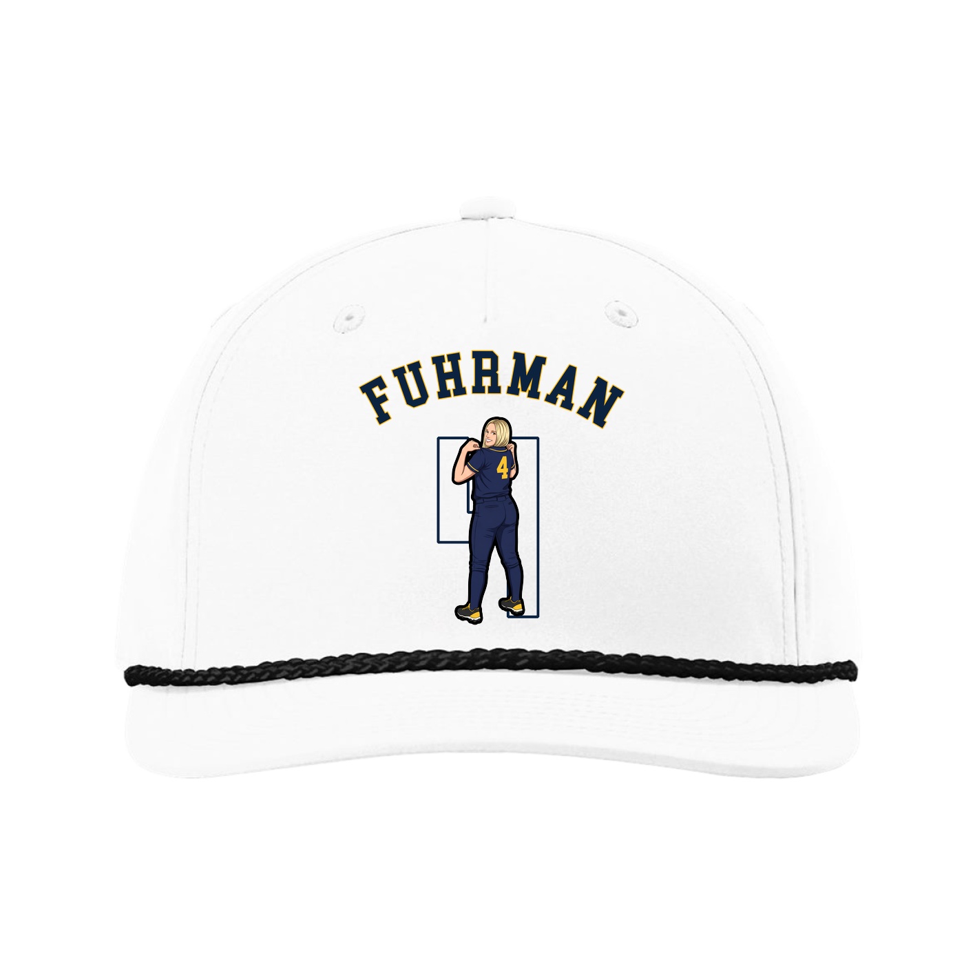 Five-Panel Classic Rope Cap — Shirsey Arch in White