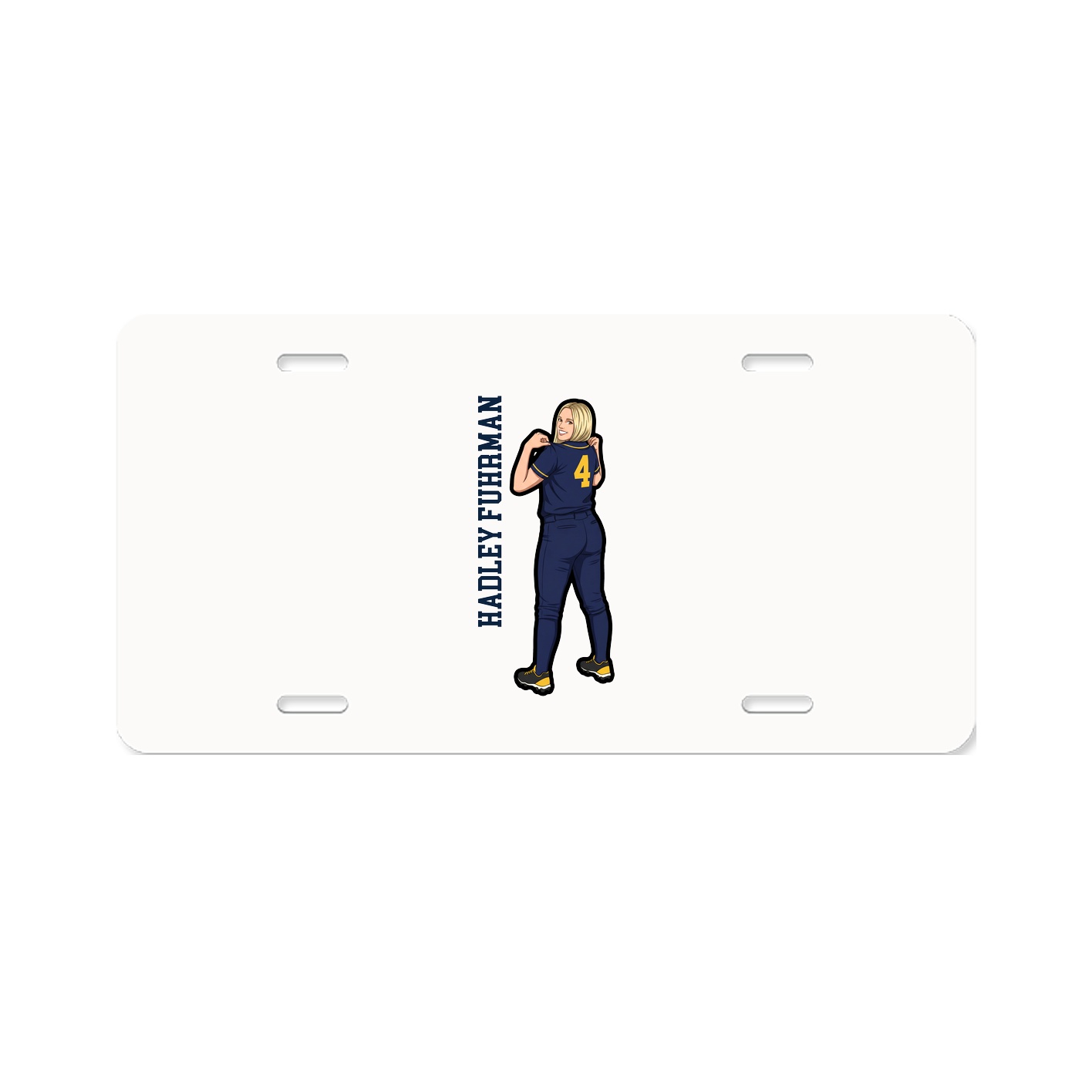 License Plate — Name Vertical in Classic