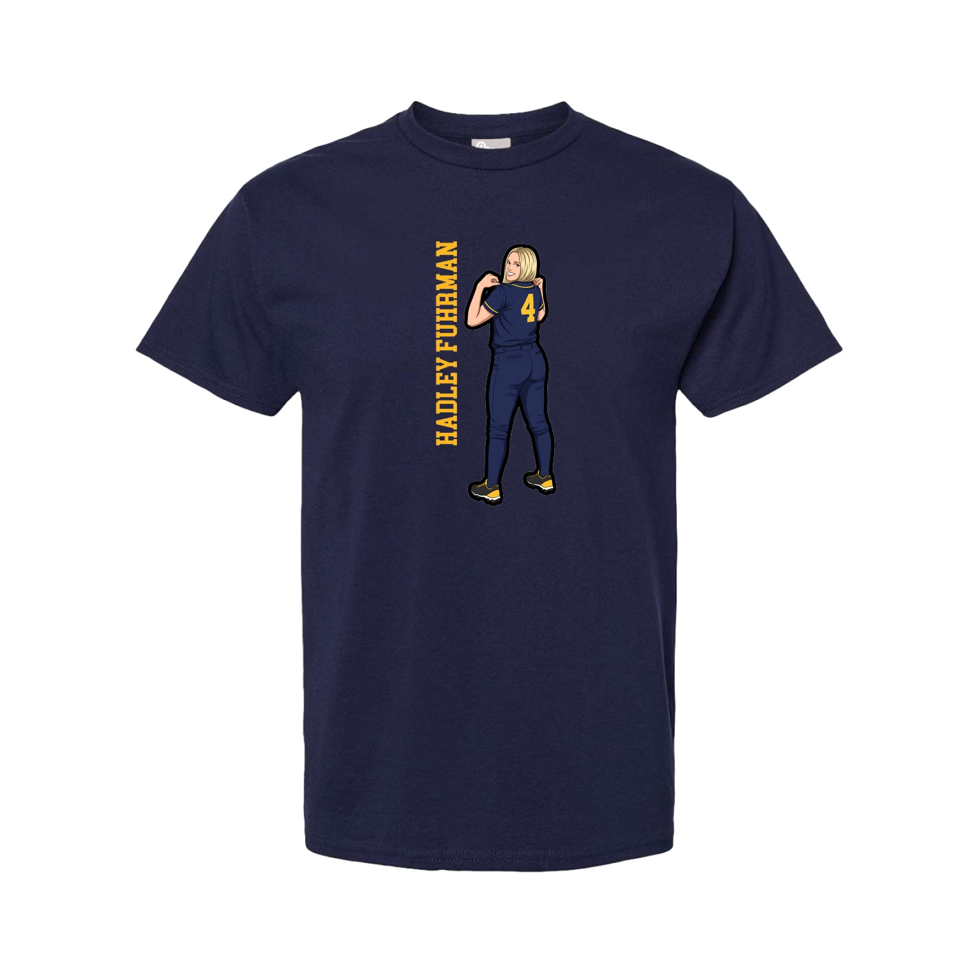 Tee — Name Vertical in Navy