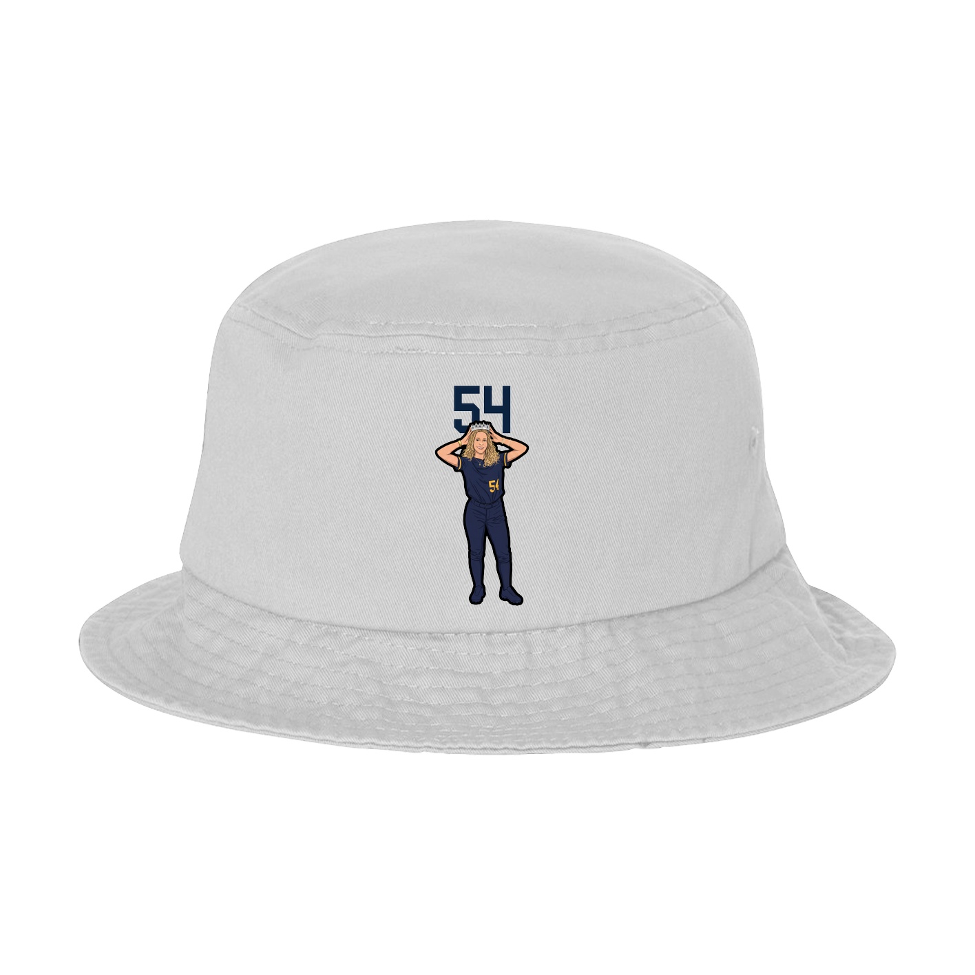 Bucket Cap — Number Top in White