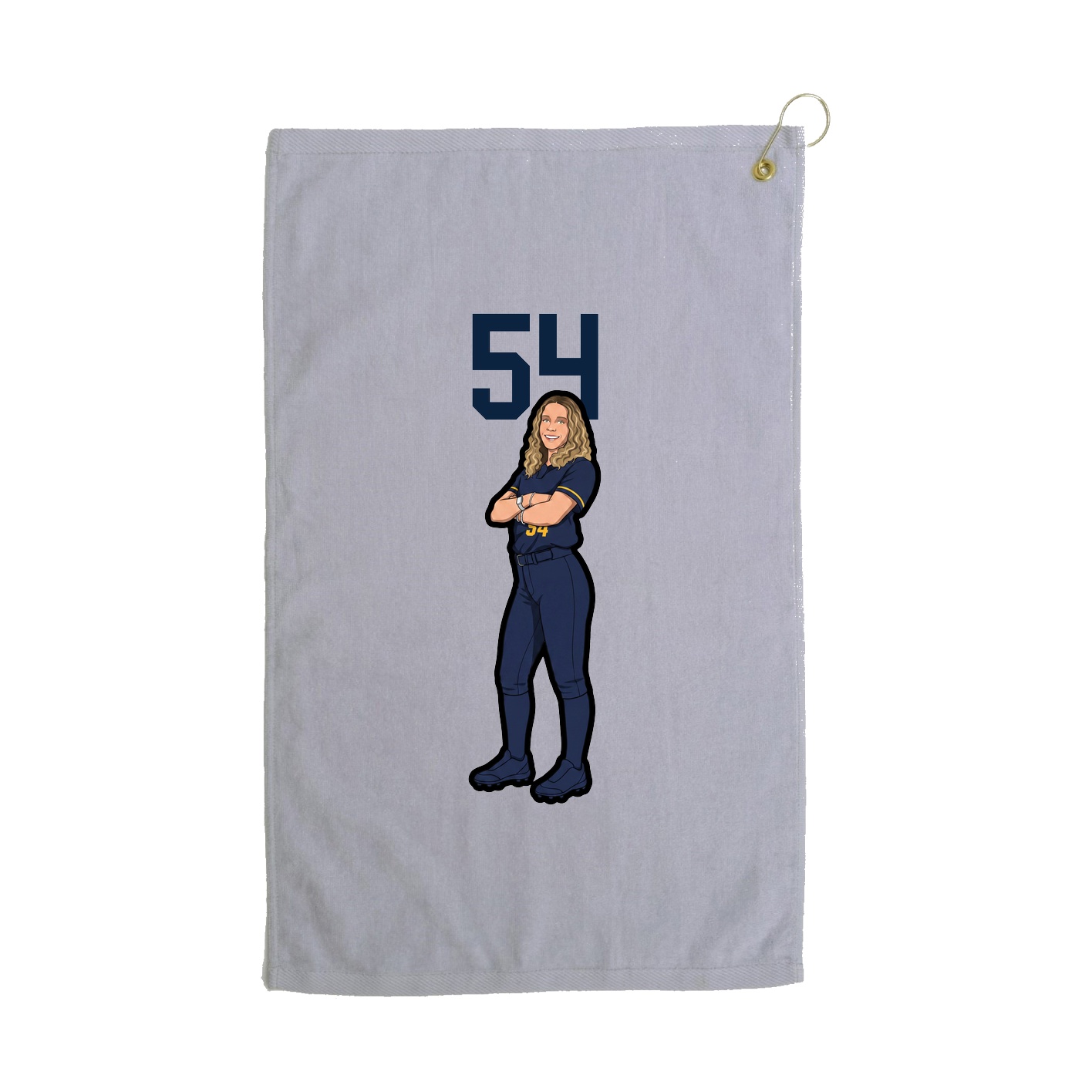 Golf Towel — Number Top in Grey