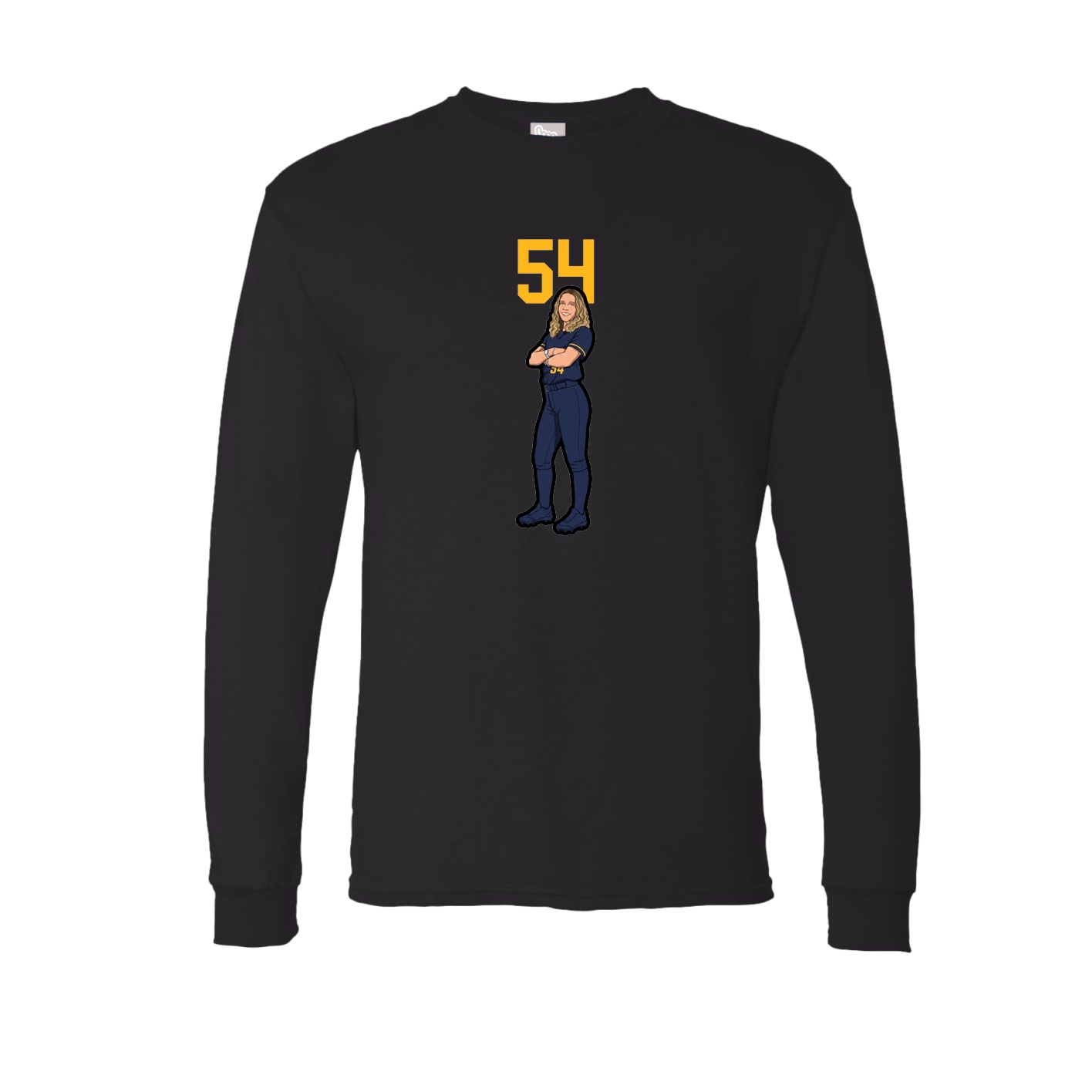 Long Sleeve Tee — Number Top in Black