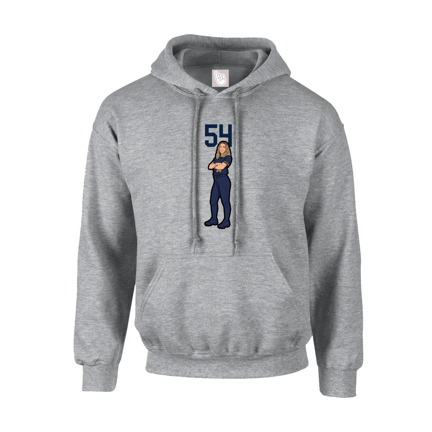 Youth Hoodie — Number Top in Grey