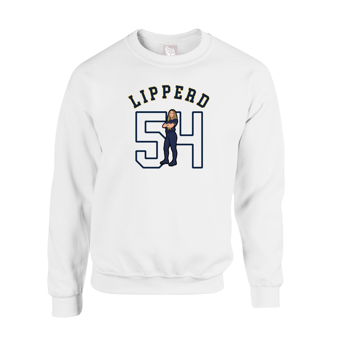 Fleece Crew — Shirsey Arch in White