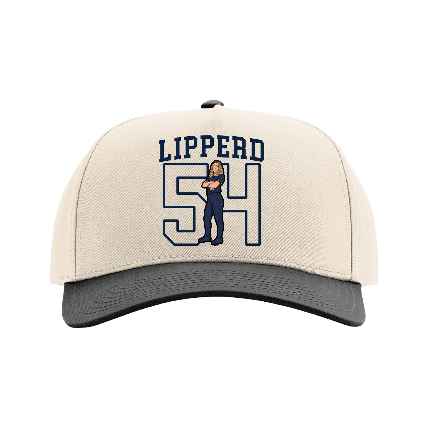 Full Fabric Five-Panel Champ Cap — Shirsey in Cream/Black