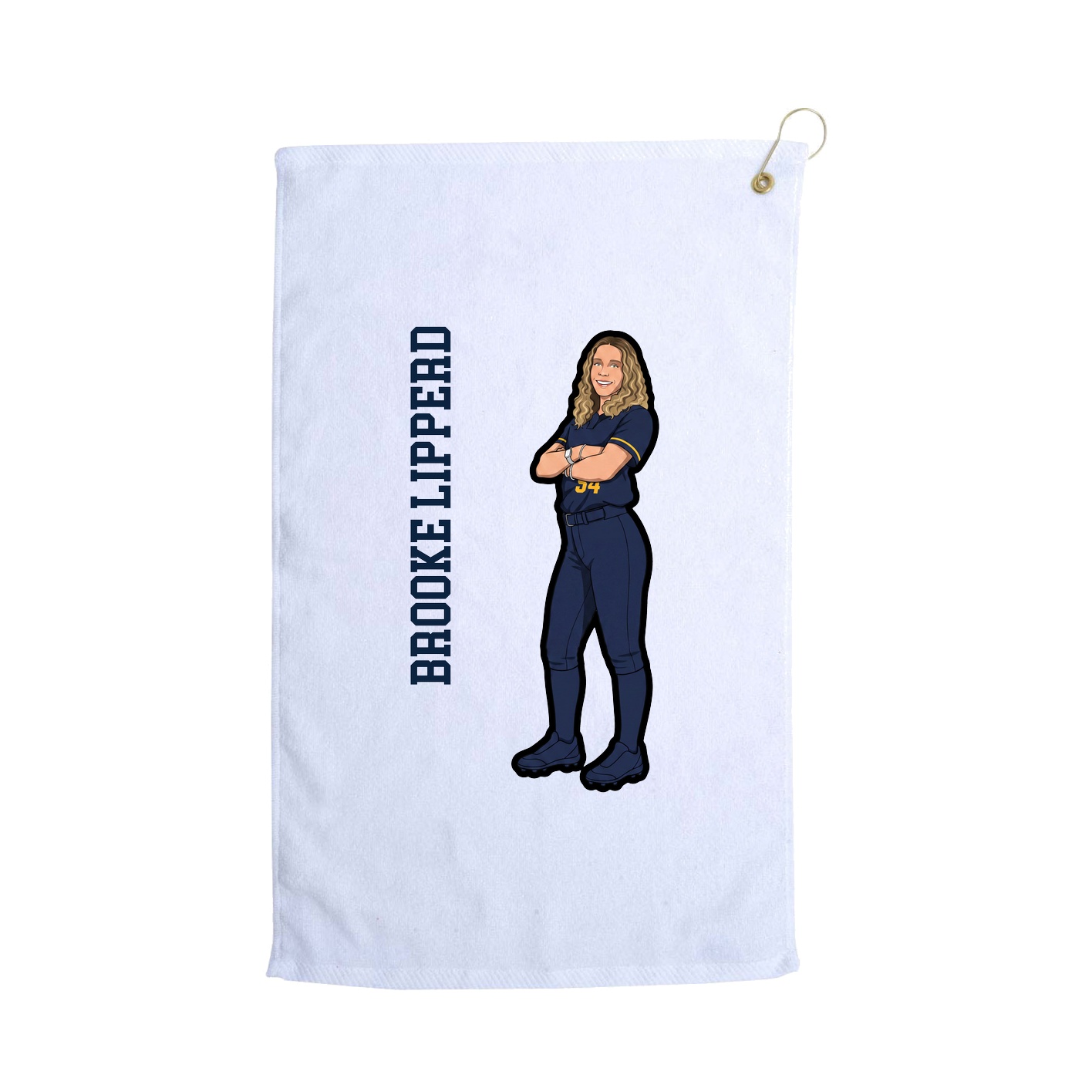 Golf Towel — Name Vertical in White