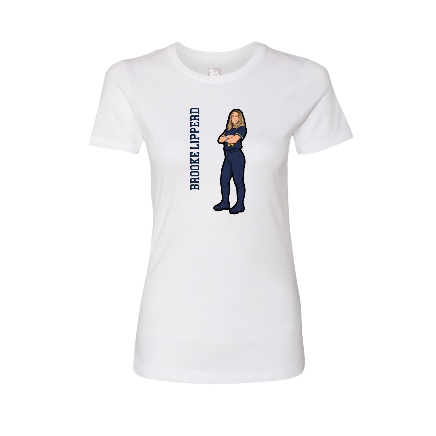 Womens Tee — Name Vertical in White