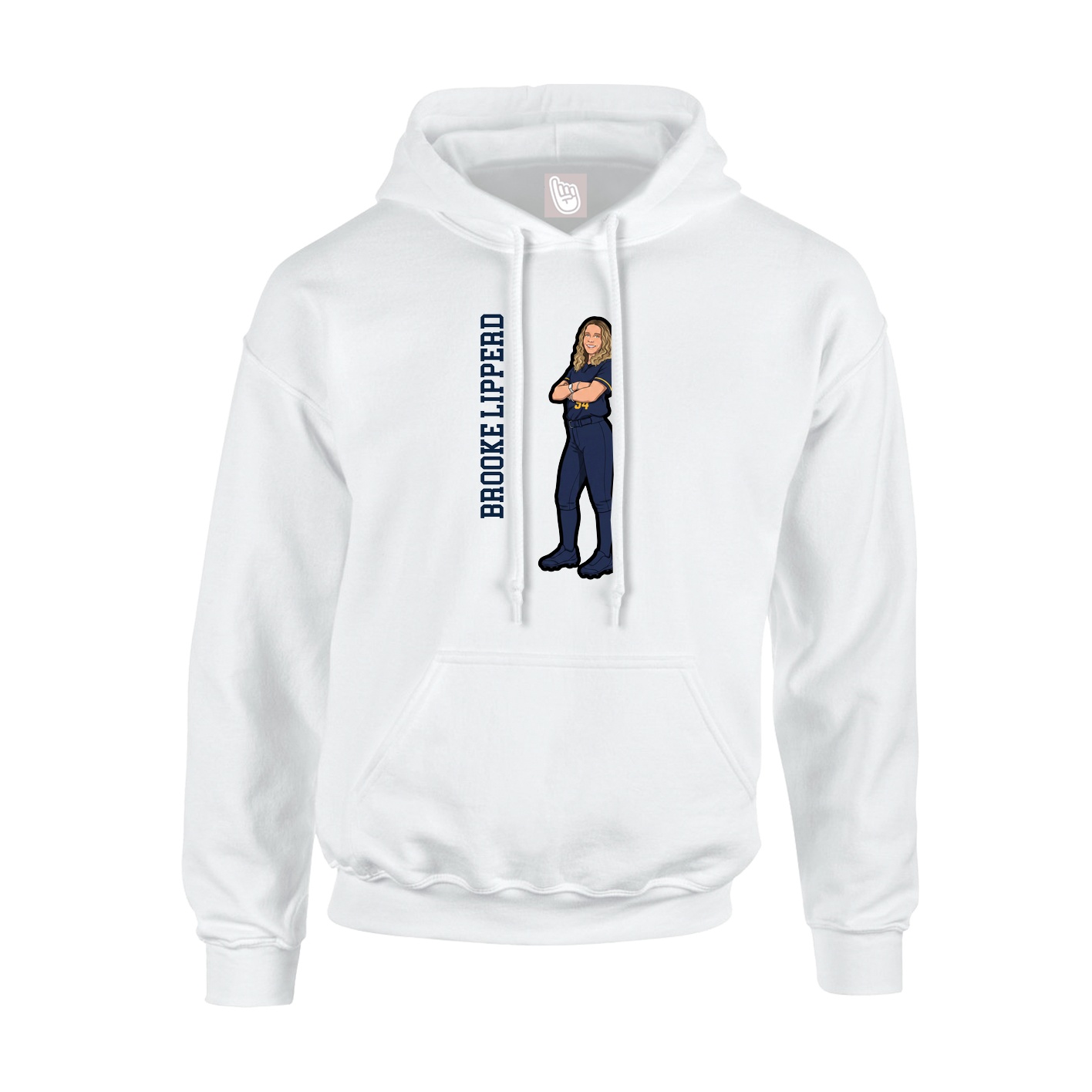 Youth Hoodie — Name Vertical in White