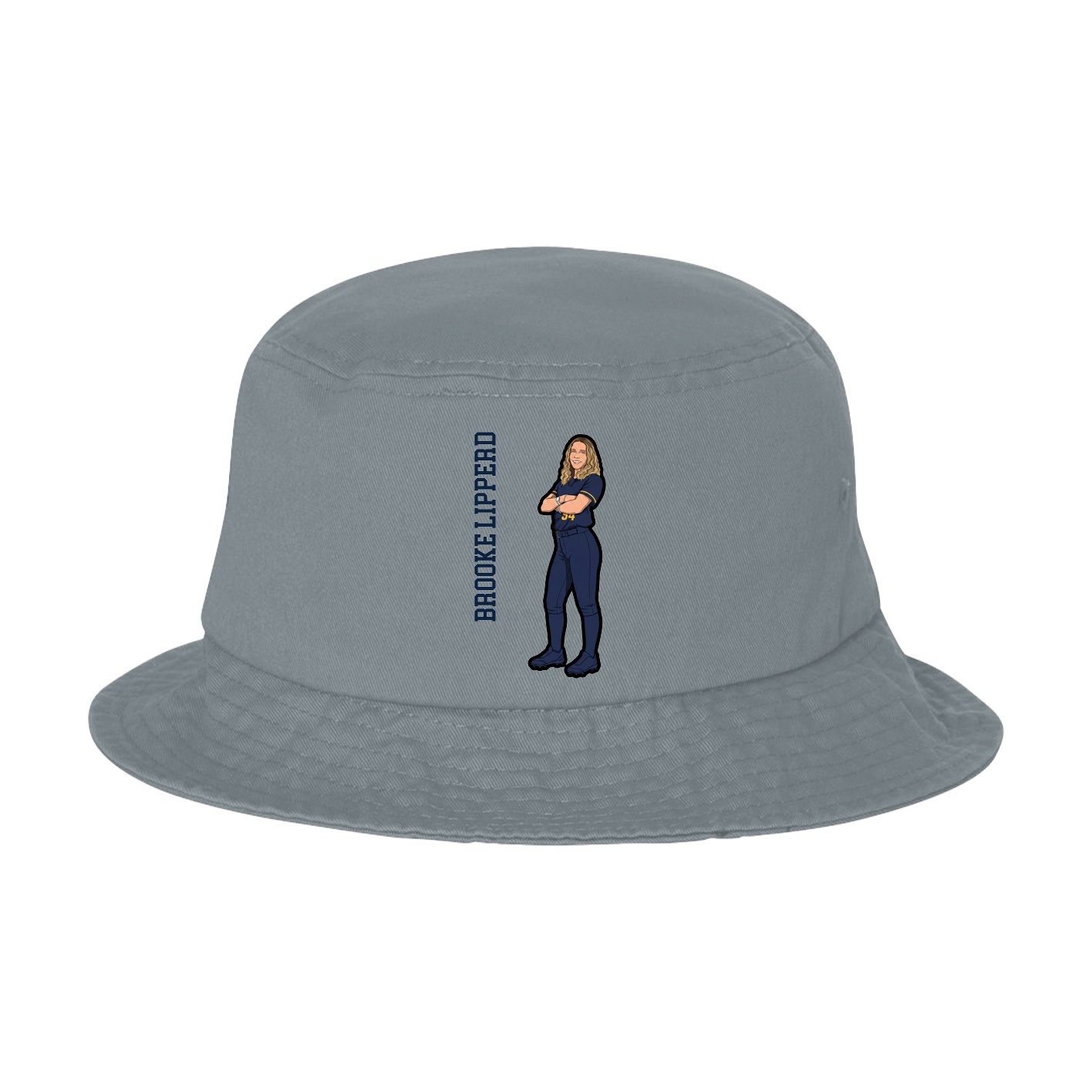 Bucket Cap — Name Vertical in Grey